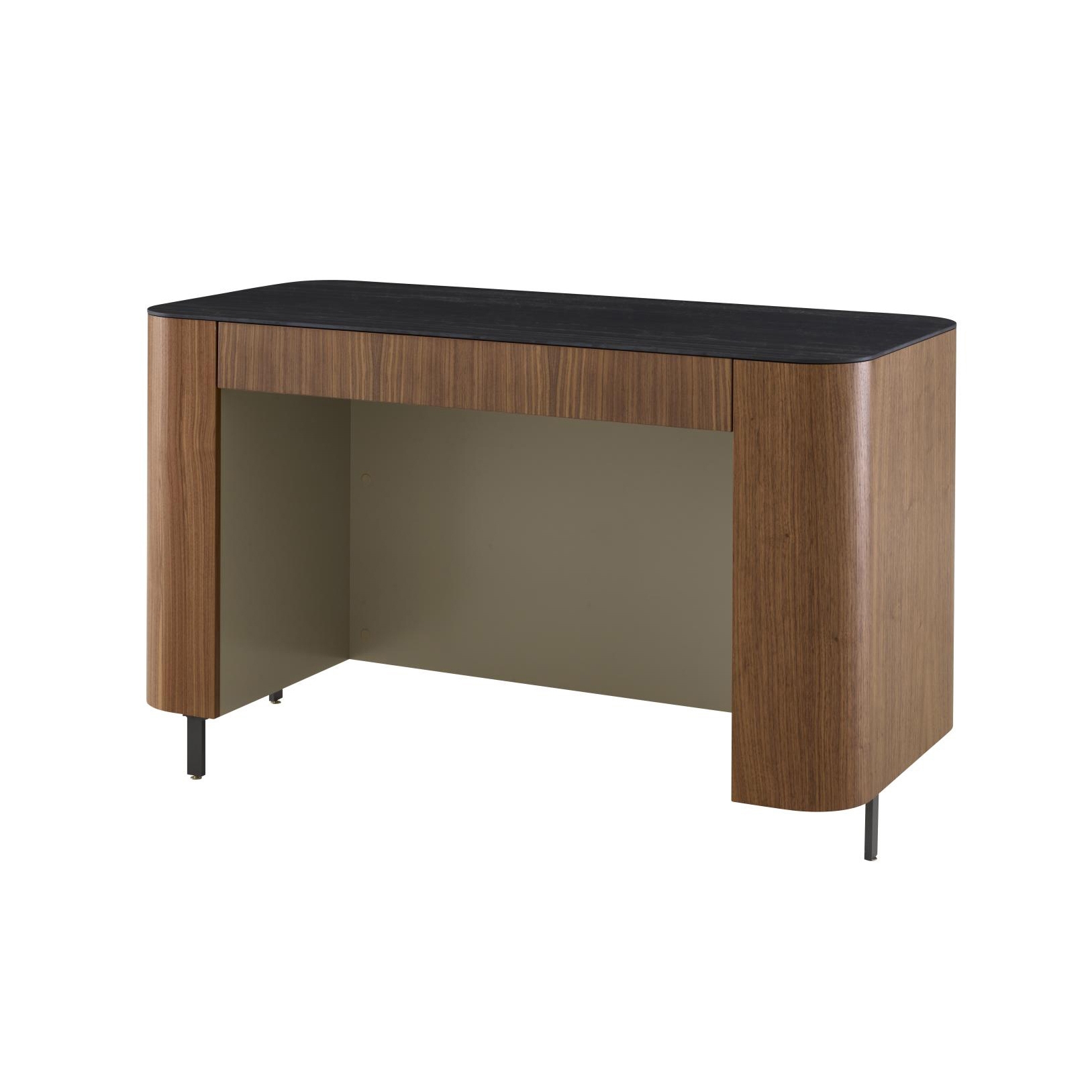Afficher le produit Postmoderne | Bureau Noyer / Aspect Marbre Noir Brillant / Laque Argile du fabricant Ligne Roset