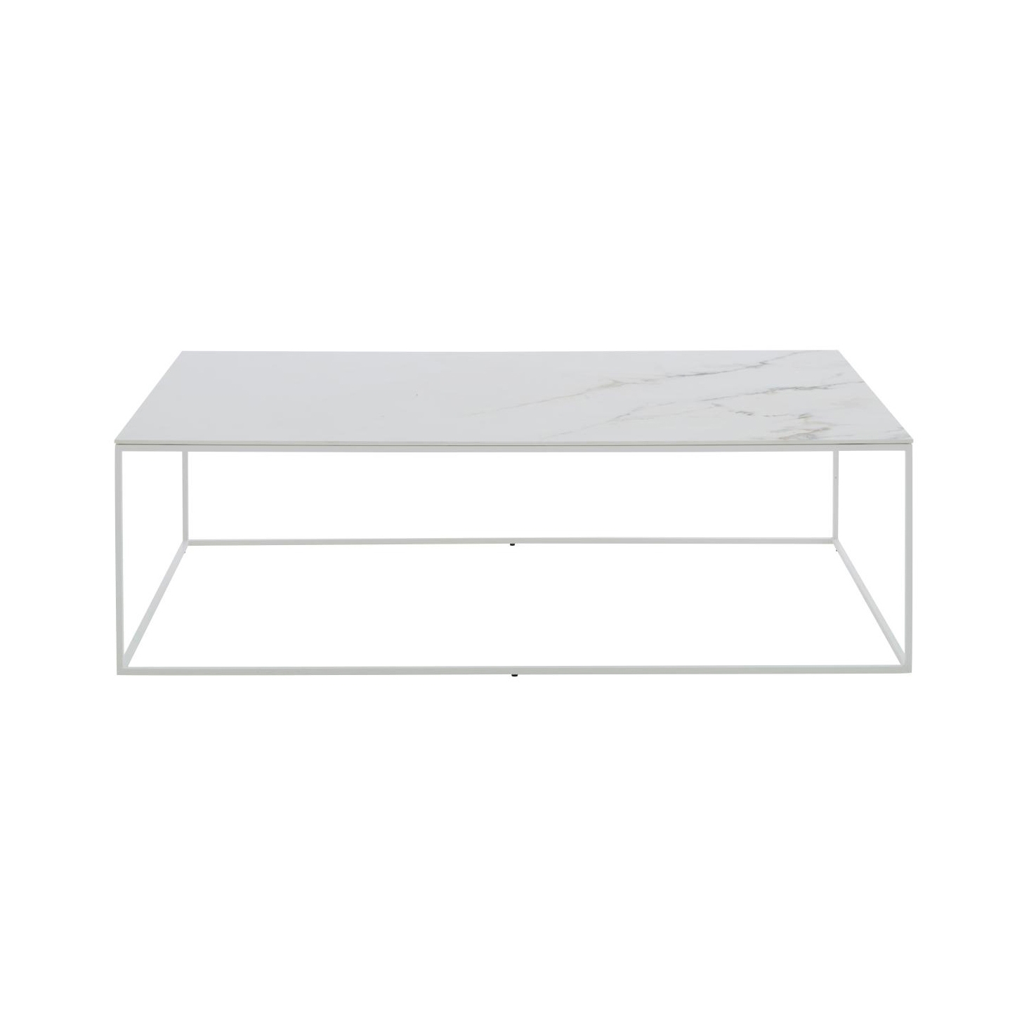 Produkt Space | Rechteckiger Couchtisch Platte Feinsteinzeug Marmor-Optik Weiss Gestell Lack Weiss des Herstellers Ligne Roset anzeigen