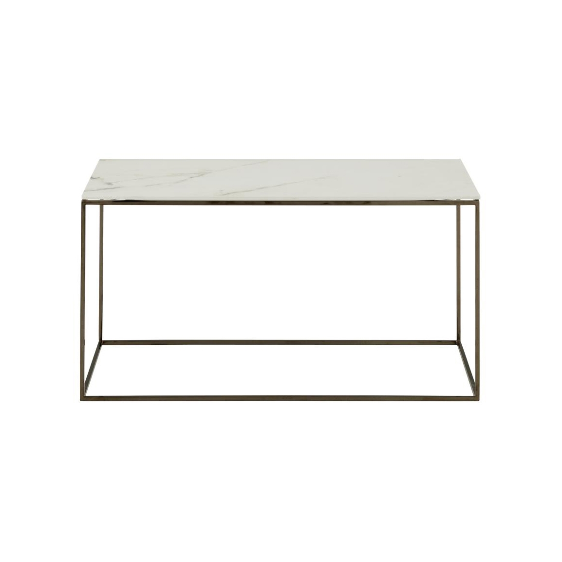 Mostrar el producto Space | Mesa De Centro - Medium - Tablero Gres Cerámico Aspecto Mármol Blanco Pata Cromada En Negro del fabricante Ligne Roset