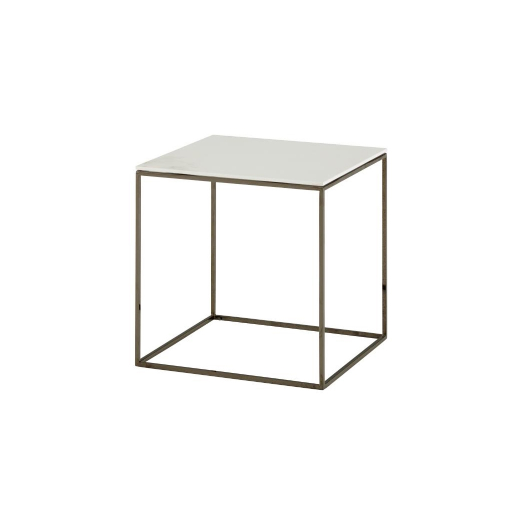 Mostrar el producto Space | Low Table - Small - Top In White Marble-Effect Ceramic Stoneware Black Chromed Base del fabricante Ligne Roset
