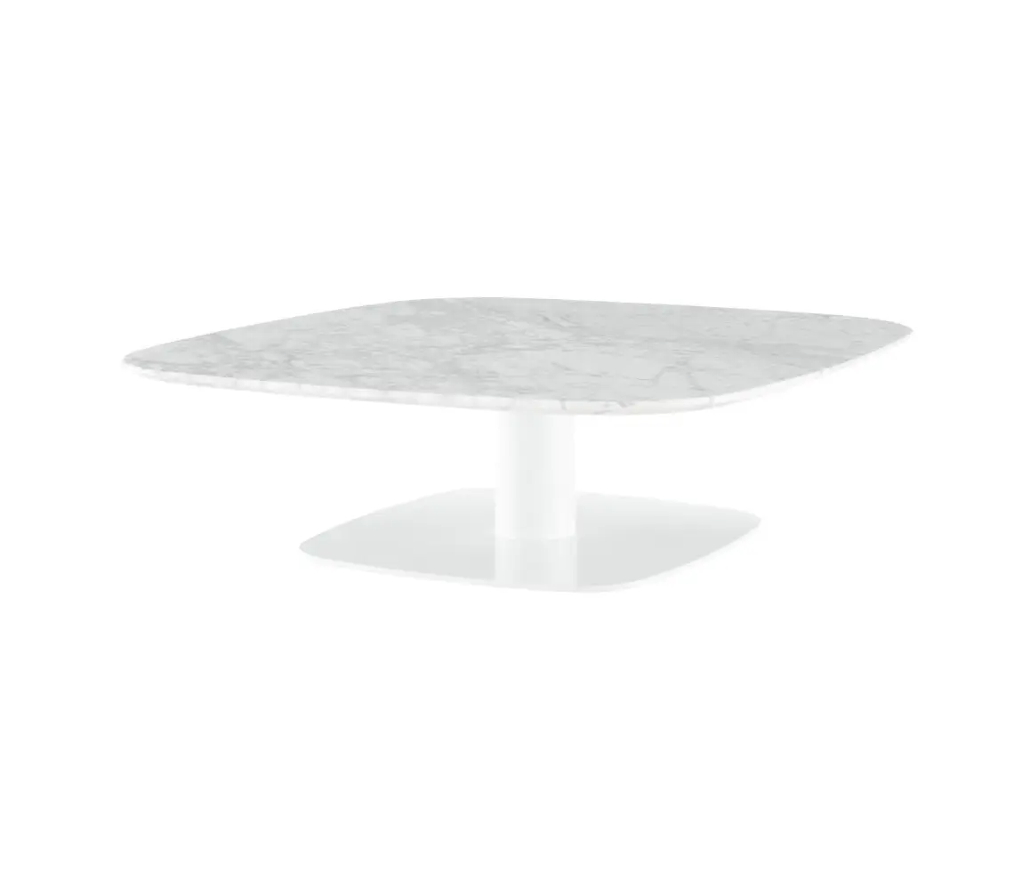 Ligne Roset - Alster | Low Table Marble Top White Lacquered Base