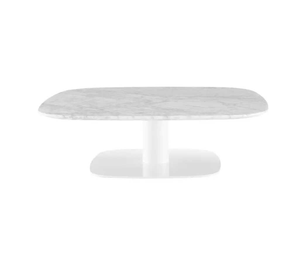 Ligne Roset - Alster | Low Table Marble Top White Lacquered Base