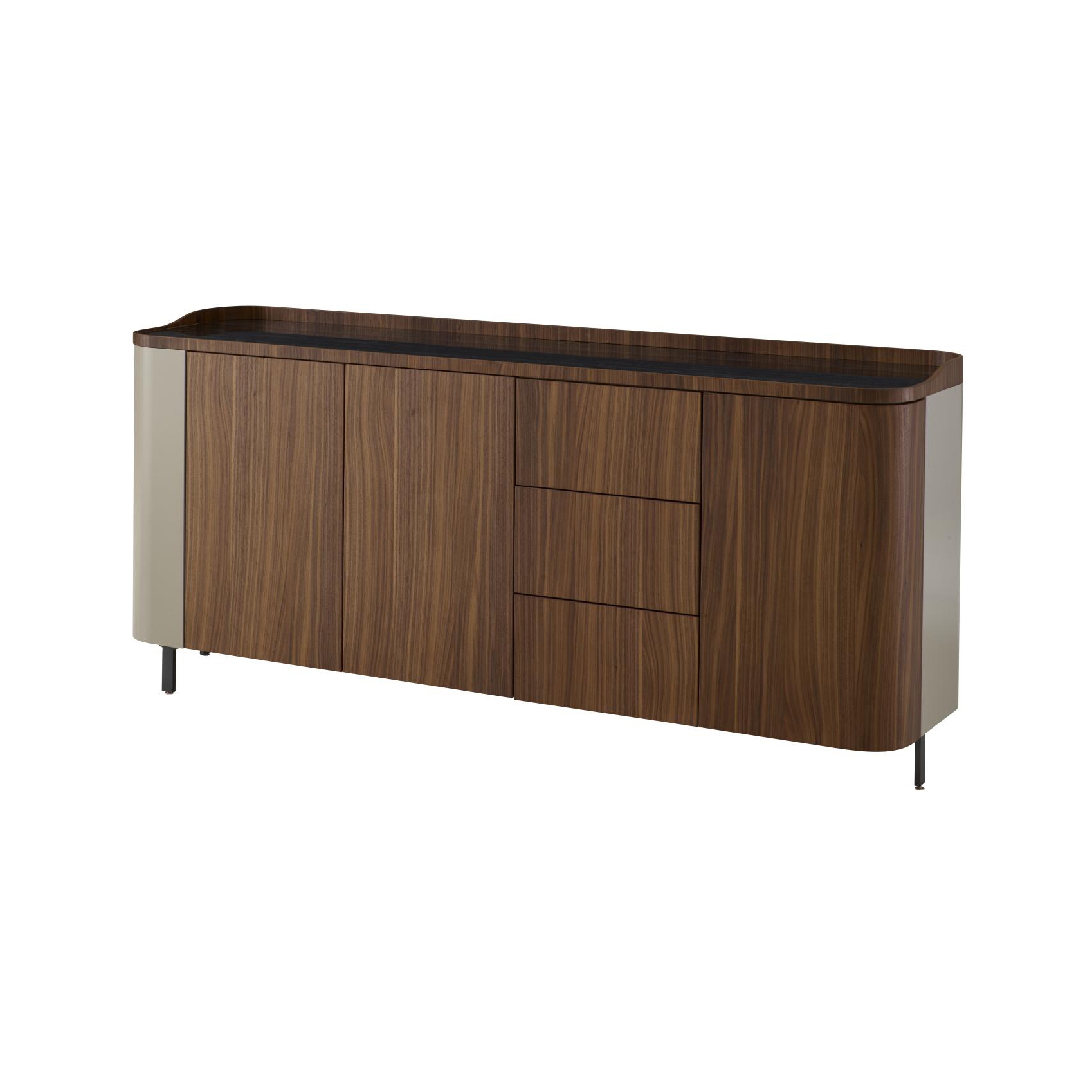 Mostra il prodotto Postmoderne | Credenza Noce / Effetto Marmo Nero / Laccato Argile del produttore Ligne Roset