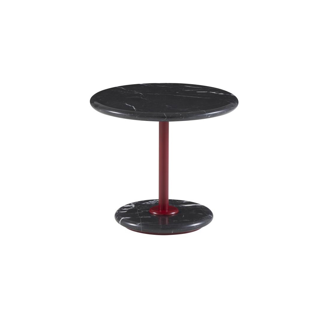 Produkt Astair | Kleiner Beistelltisch Gestell Stahl Lack Weinrot Platte Marquina-Marmor Schwarz des Herstellers Ligne Roset anzeigen