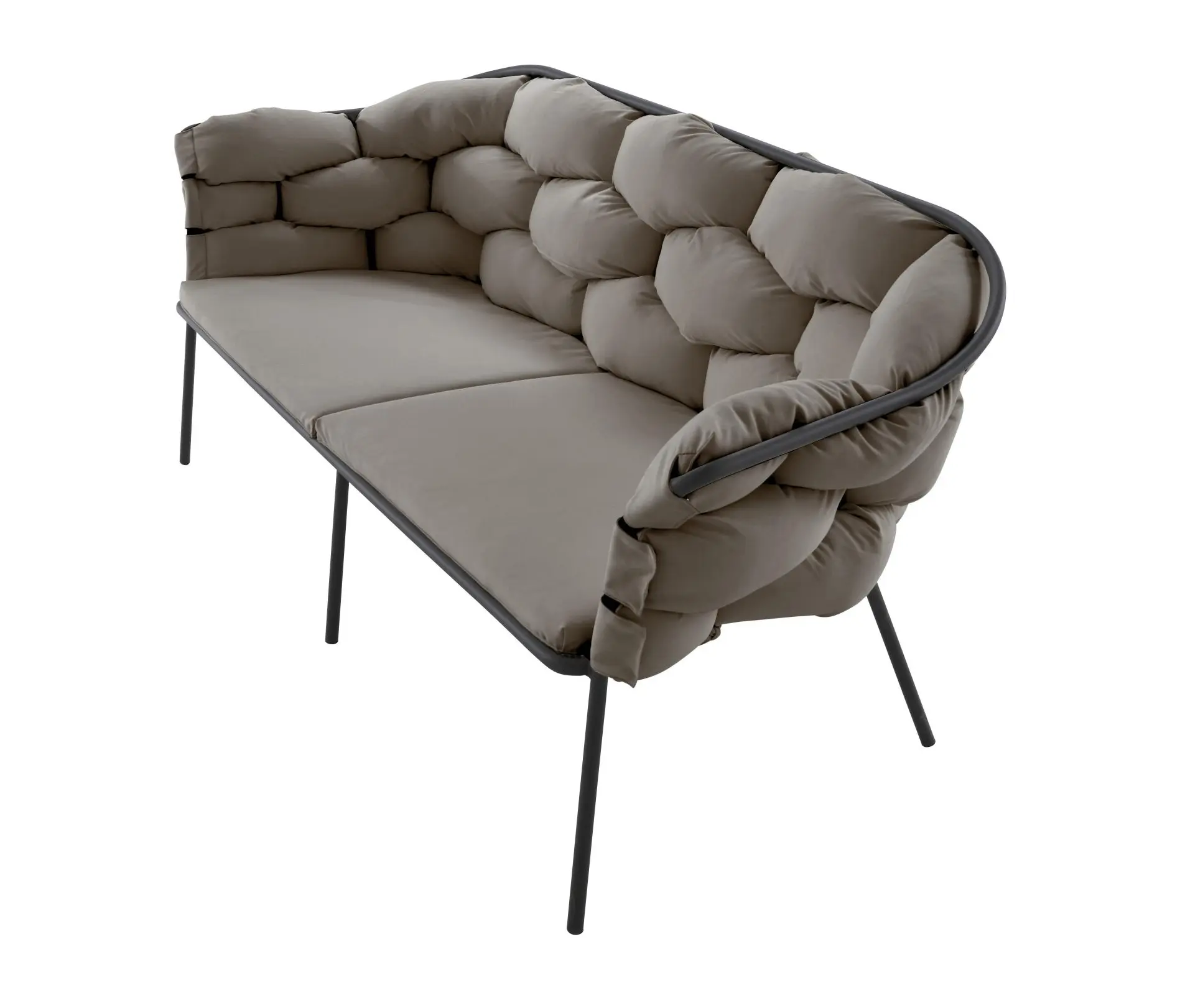 Ligne Roset - Serpentine | Petit Canape Taupe / Structure Charbon