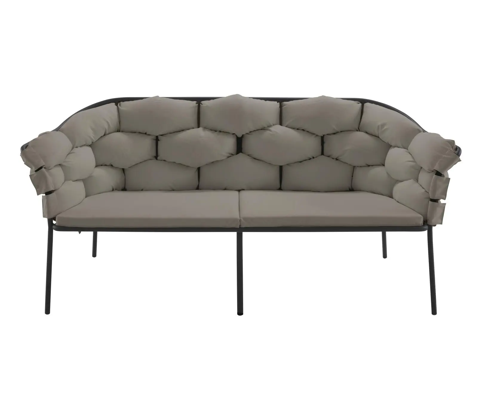 Ligne Roset - Serpentine | Petit Canape Taupe / Structure Charbon