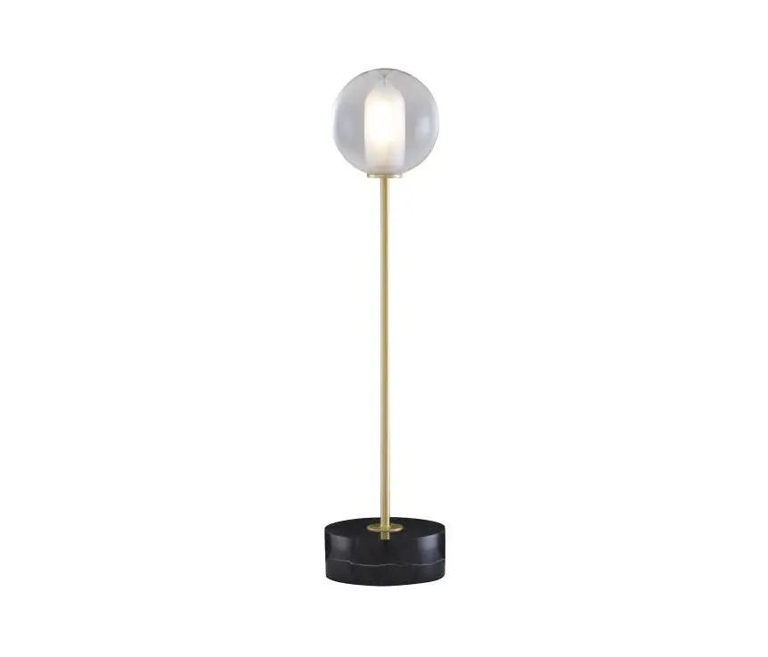 Ligne Roset - Calot | Table Lamp Brass-Coated Steel Structure / Black Base