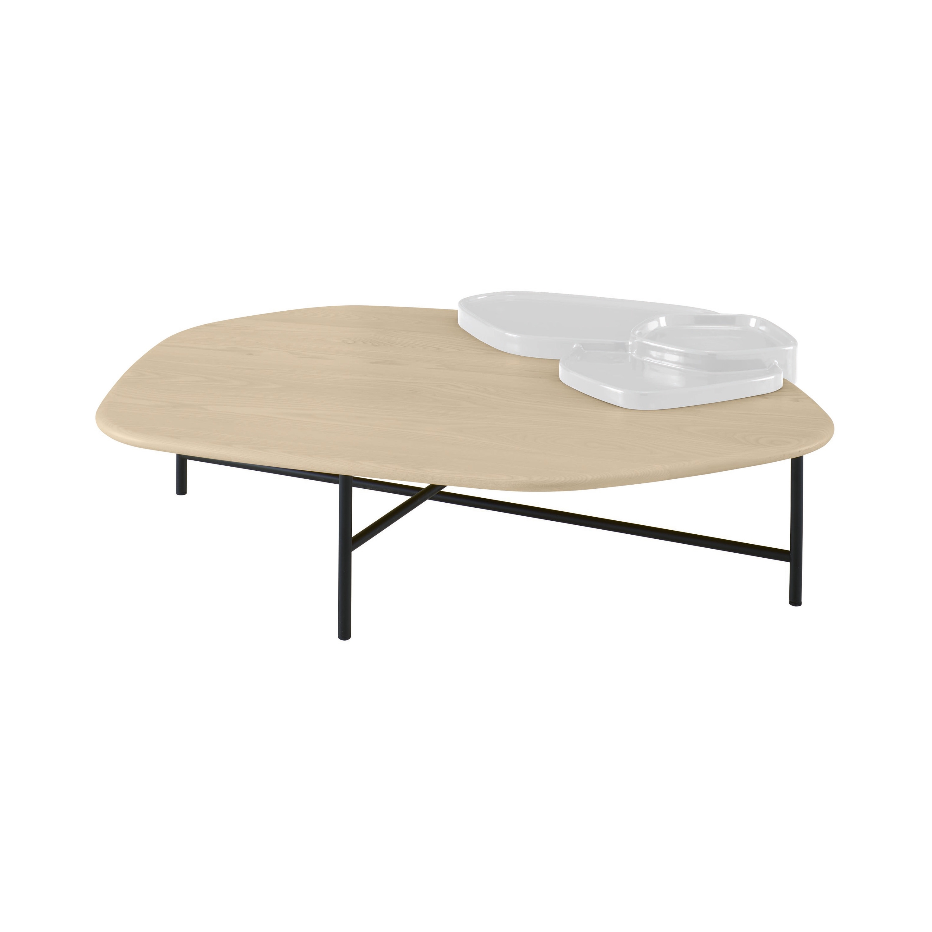 Display product Lewa | Low Table Natural Ash / White Ceramic Large from manufacturer Ligne Roset