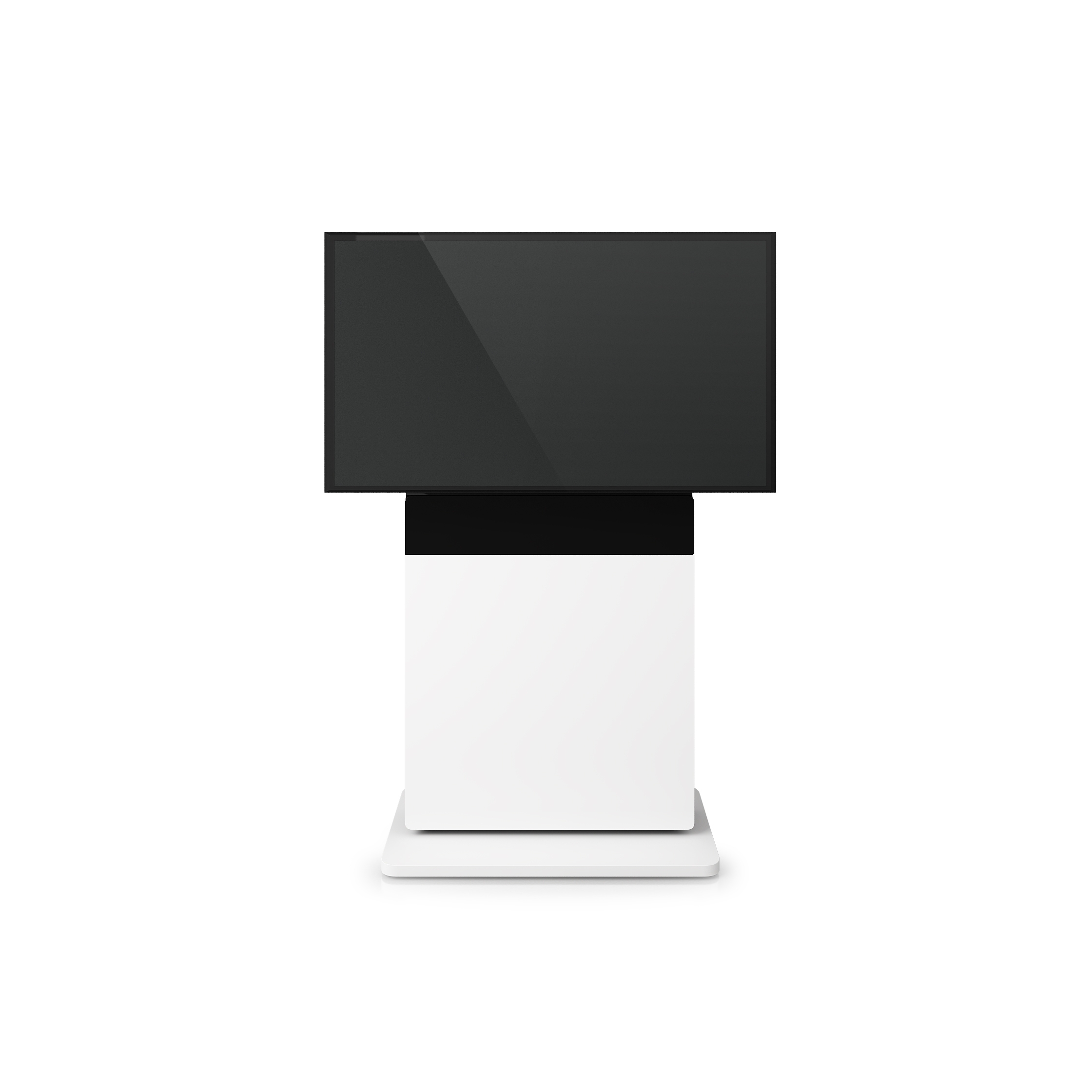 Display product W8 Media Column mobil version with base plate from manufacturer Holzmedia