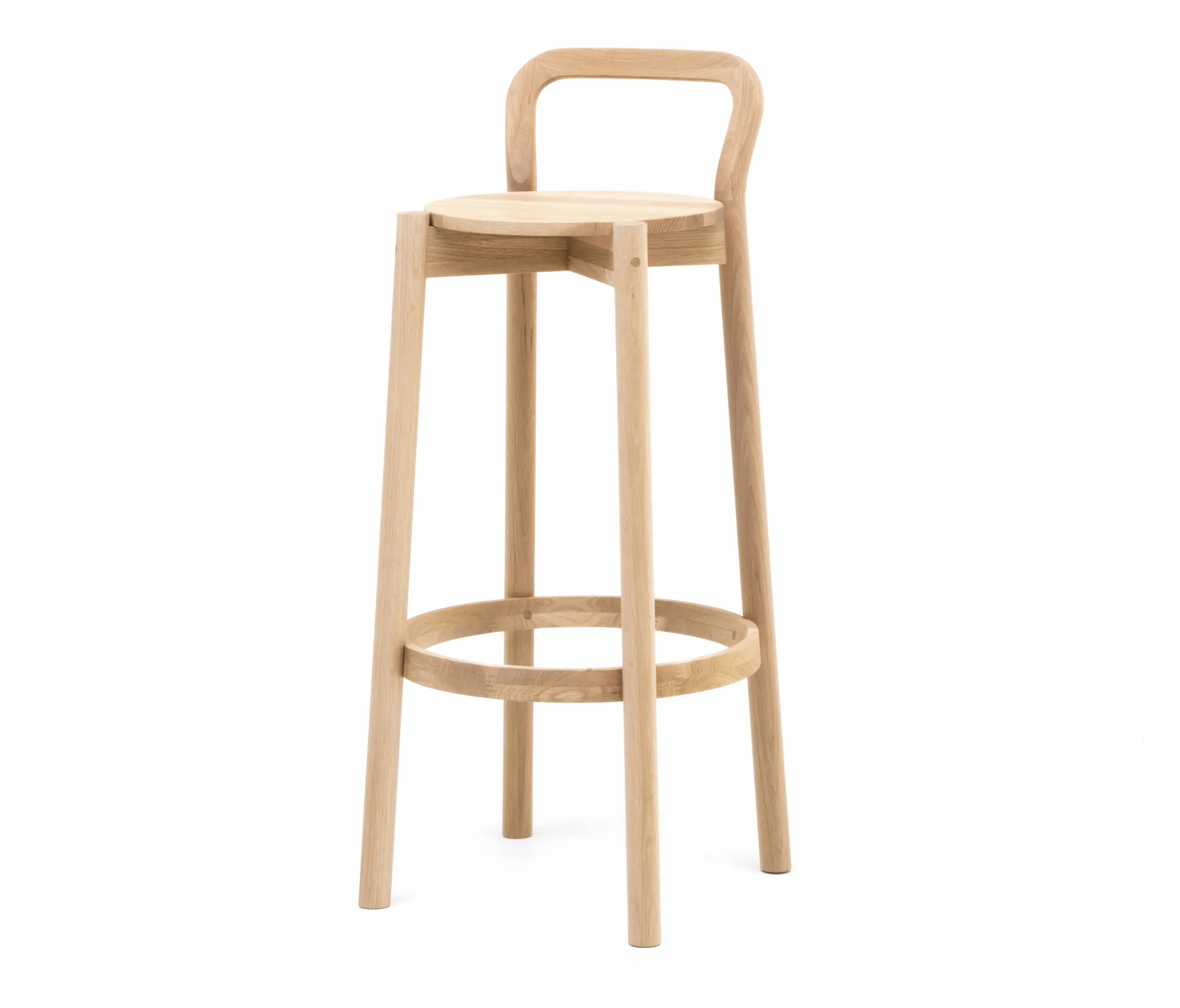 Karimoku New Standard - Castor Barstool with Backrest High