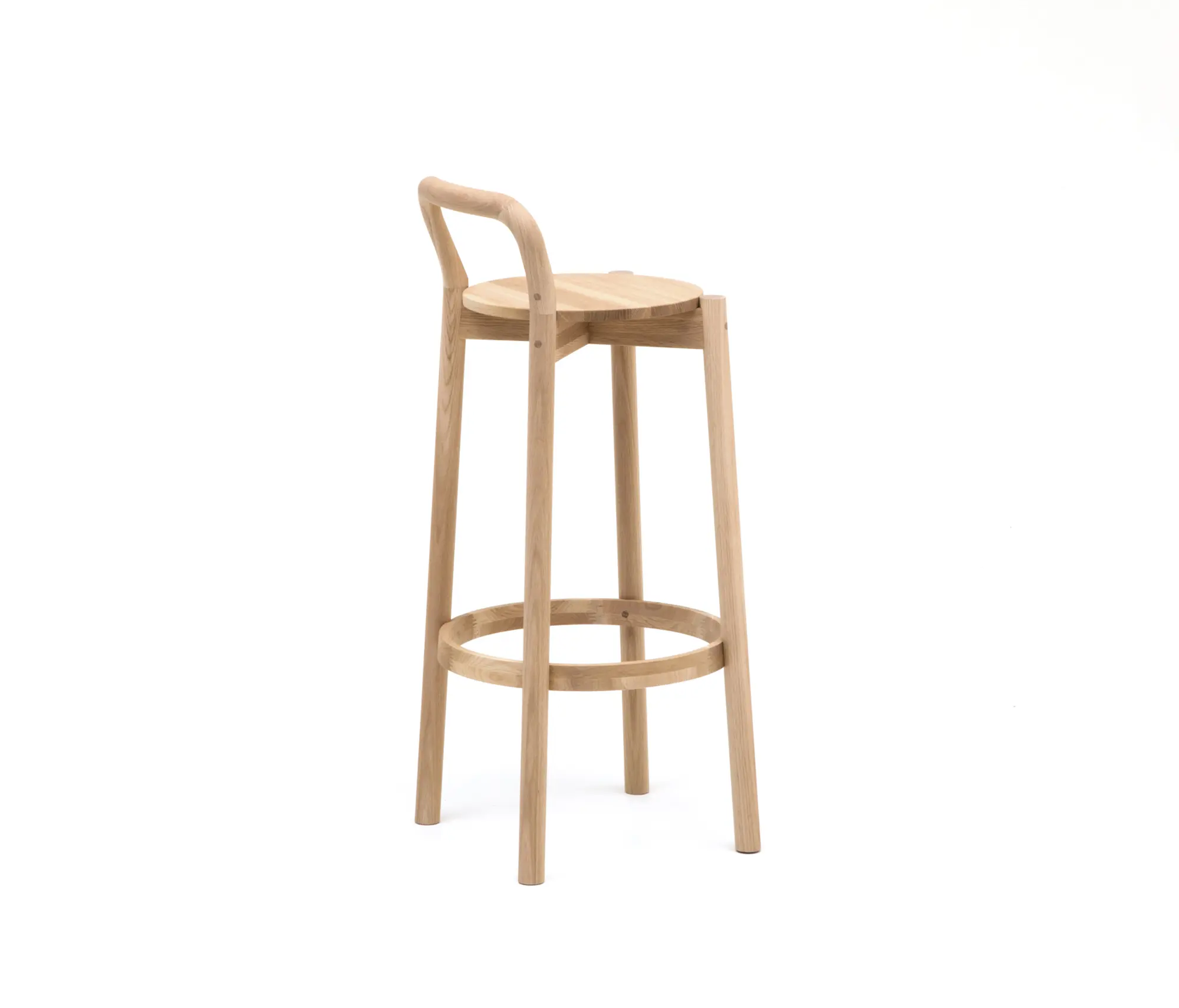 Karimoku New Standard - Castor Barstool with Backrest High