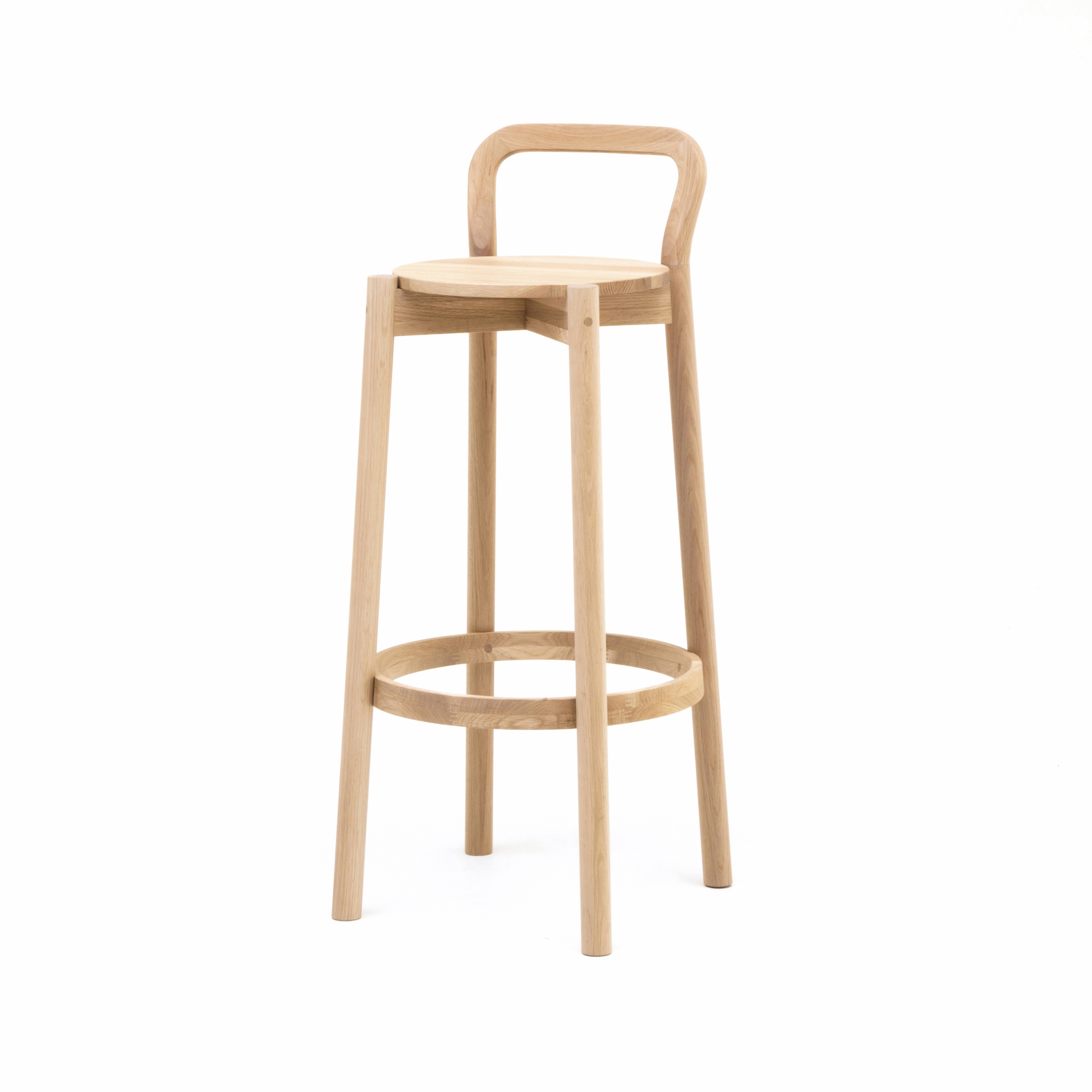 Castor Barstool with Backrest High