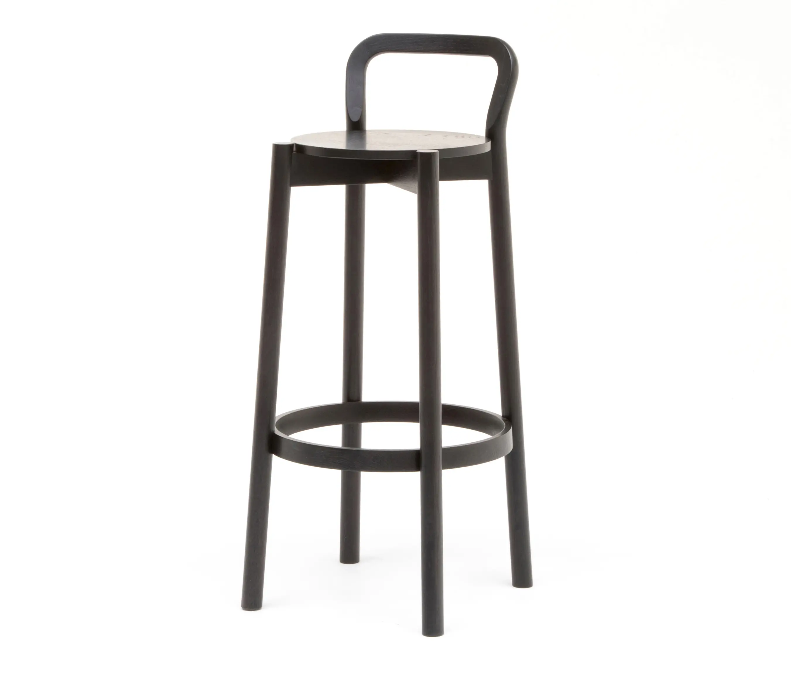 Karimoku New Standard - Castor Barstool with Backrest High