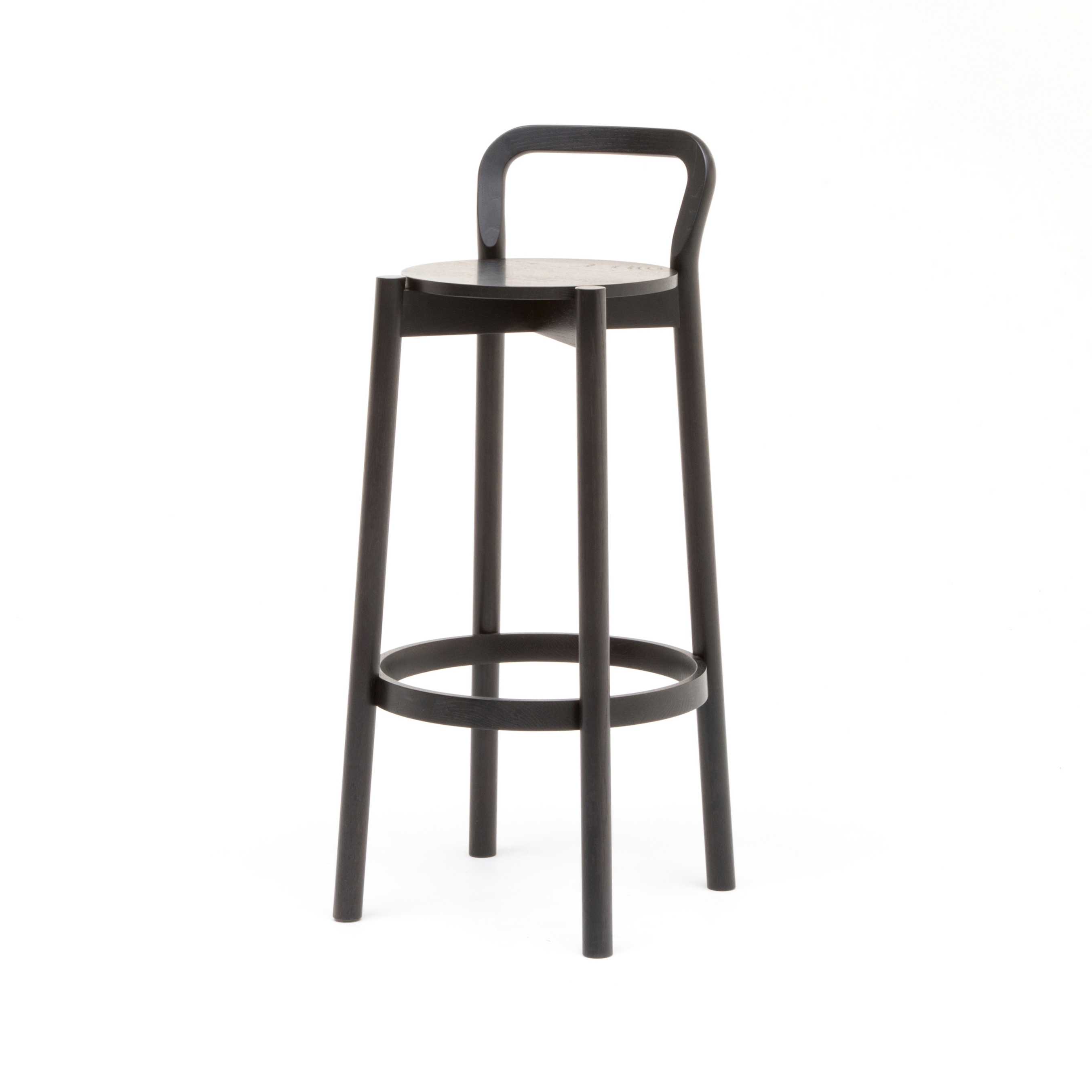 Castor Barstool with Backrest High