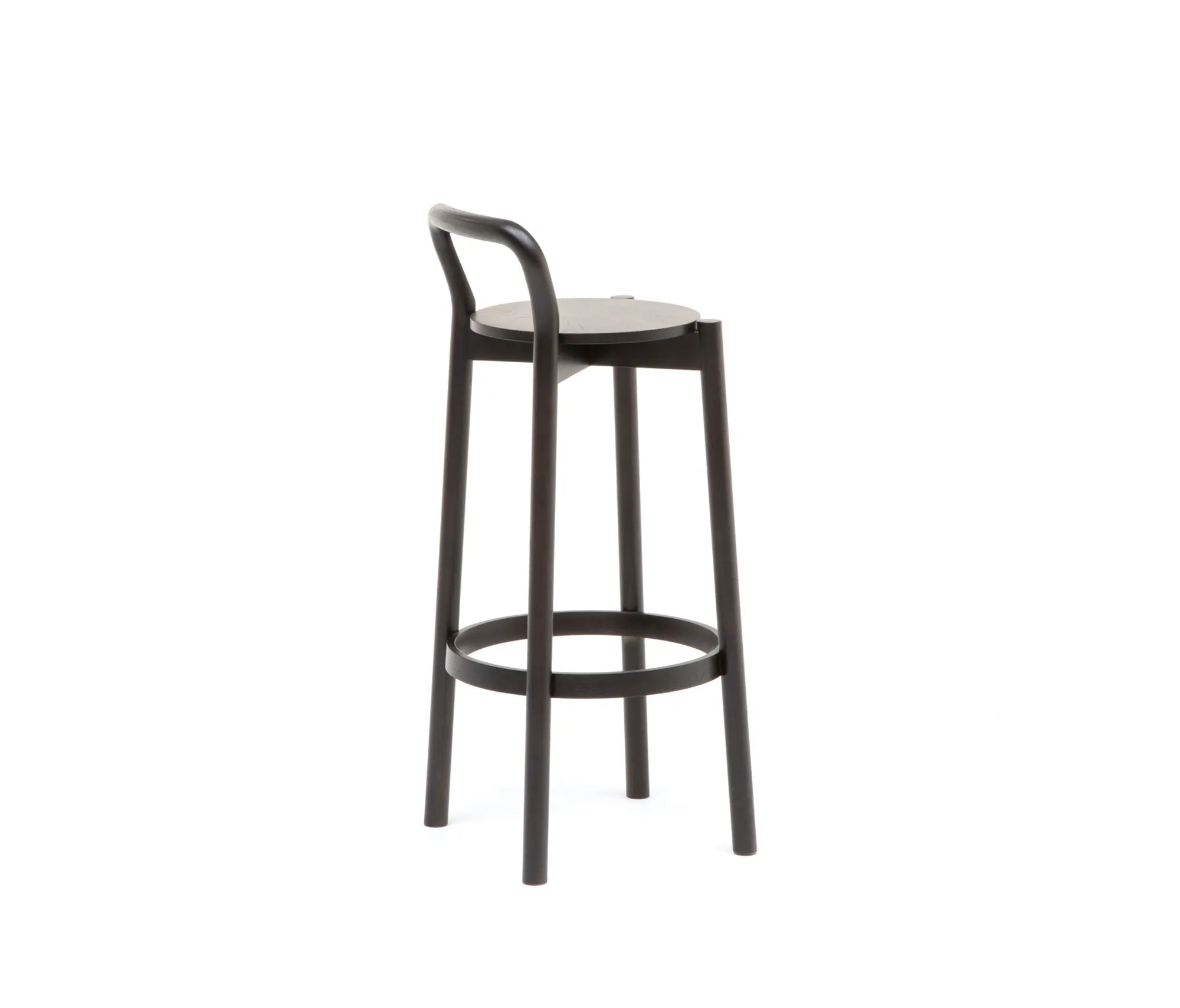 Karimoku New Standard - Castor Barstool with Backrest High
