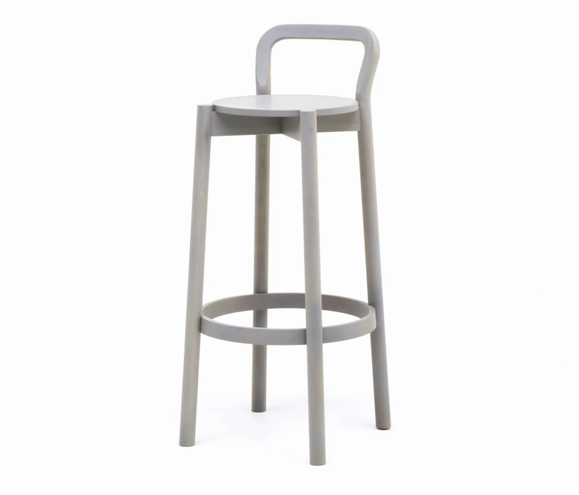 Karimoku New Standard - Castor Barstool with Backrest High