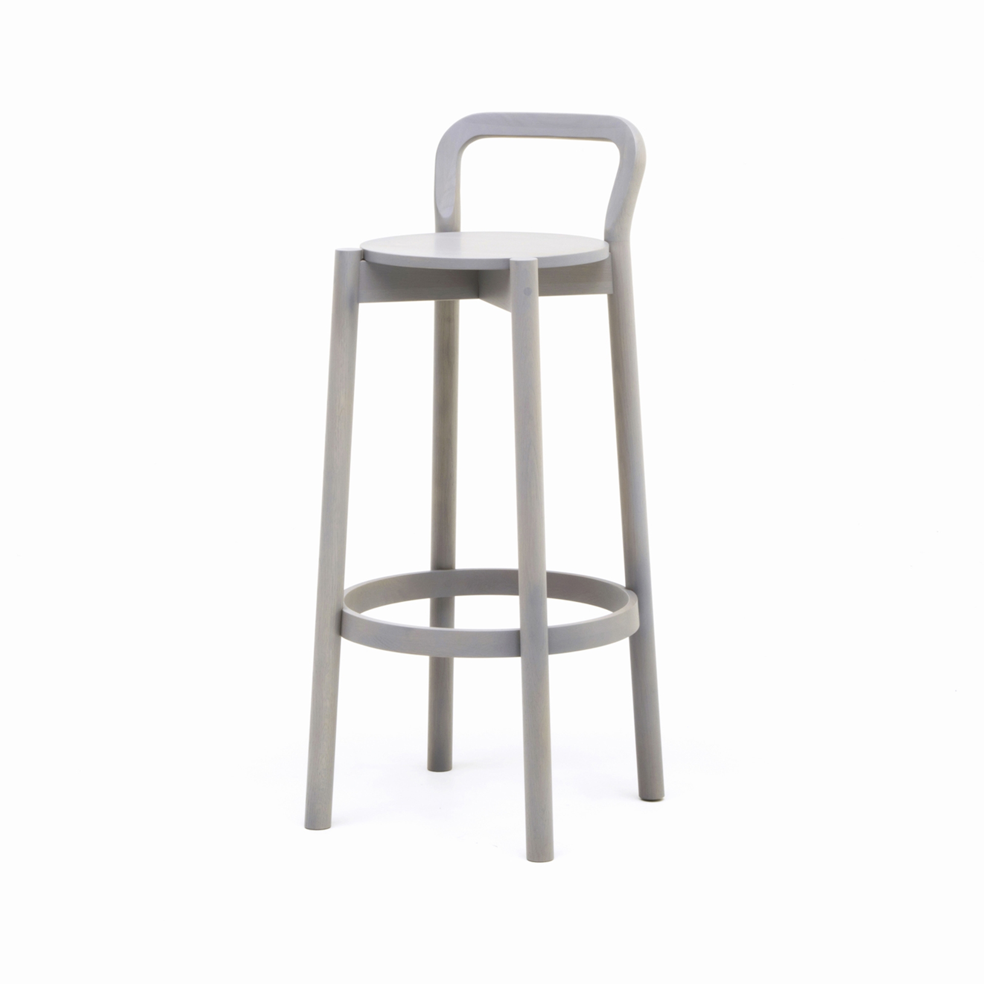 Castor Barstool with Backrest High