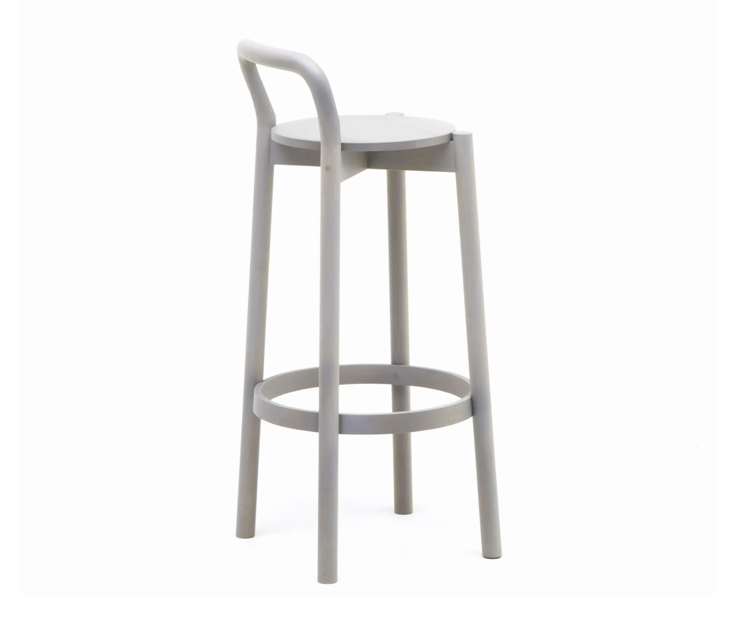 Karimoku New Standard - Castor Barstool with Backrest High