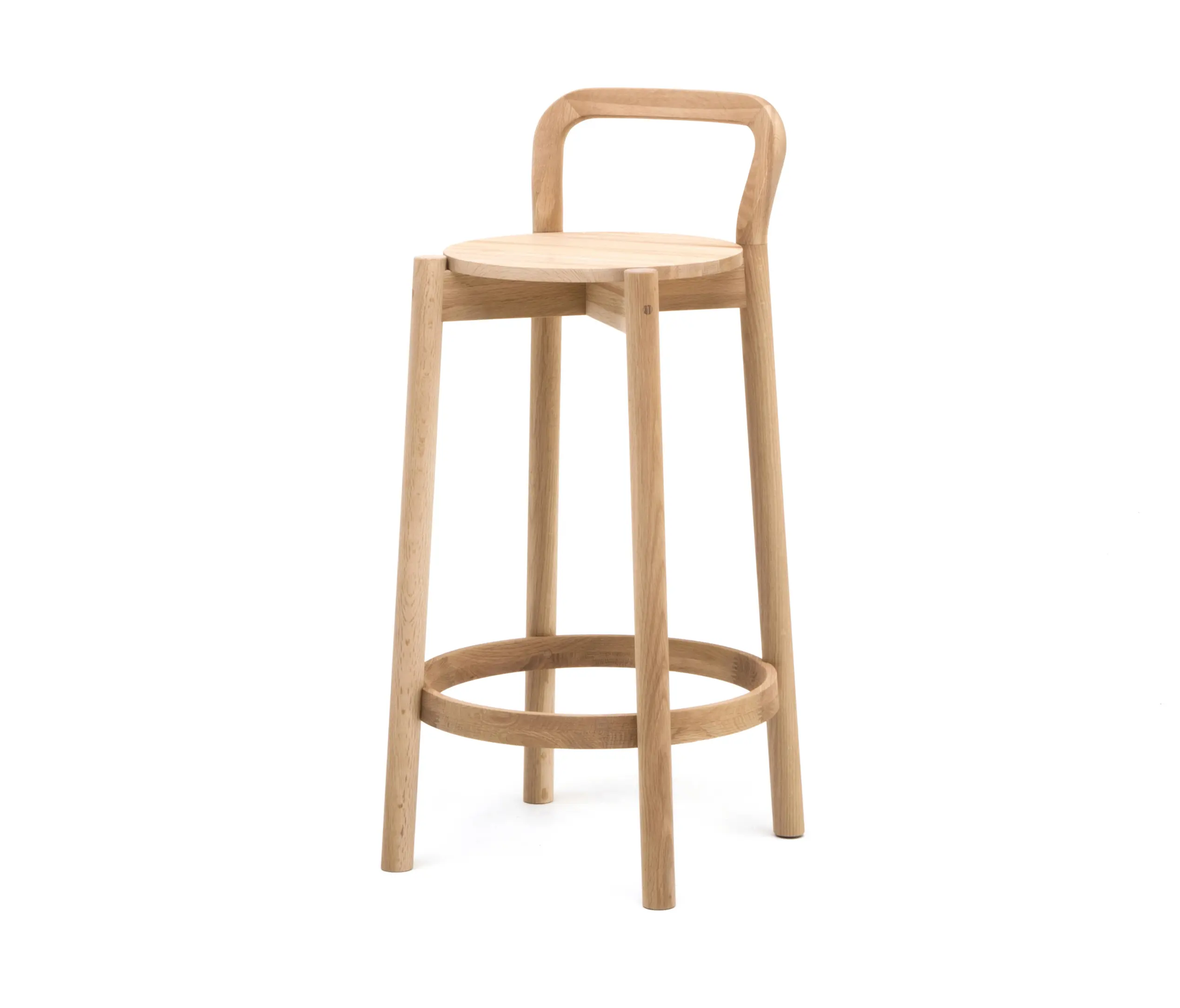 Karimoku New Standard - Castor Barstool with Backrest Low