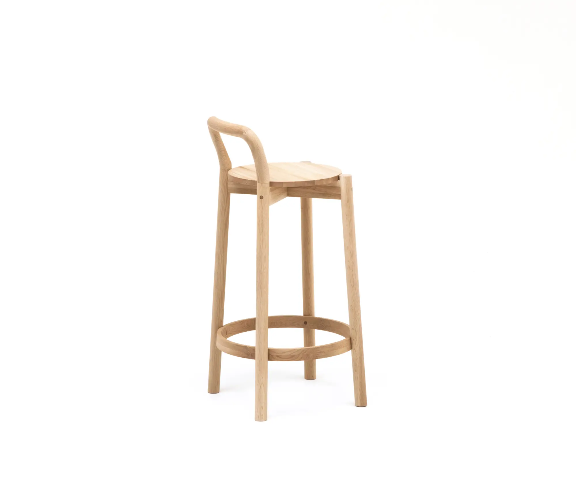 Karimoku New Standard - Castor Barstool with Backrest Low