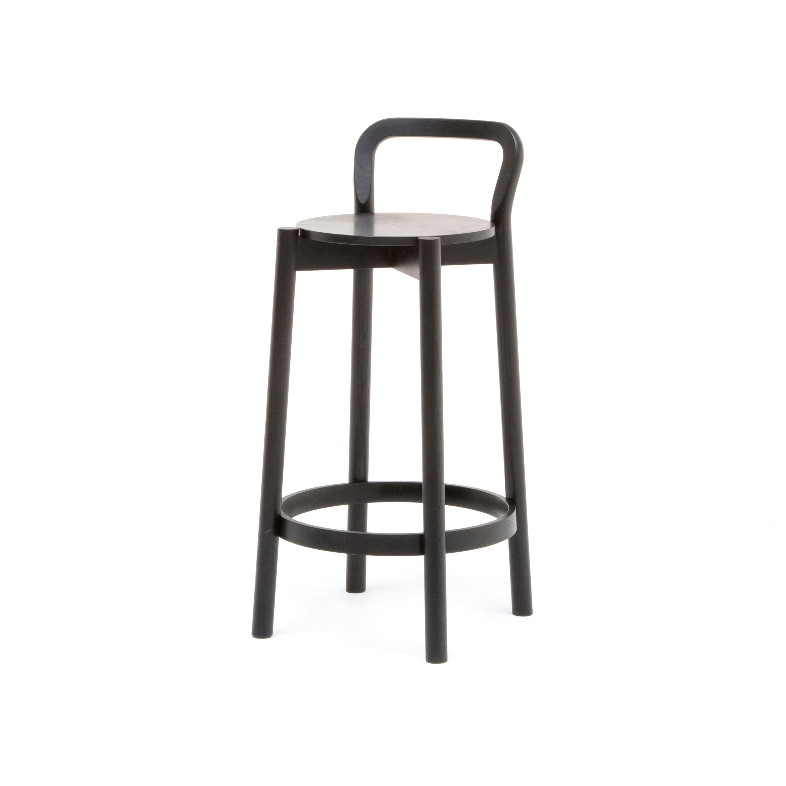 Castor Barstool with Backrest Low