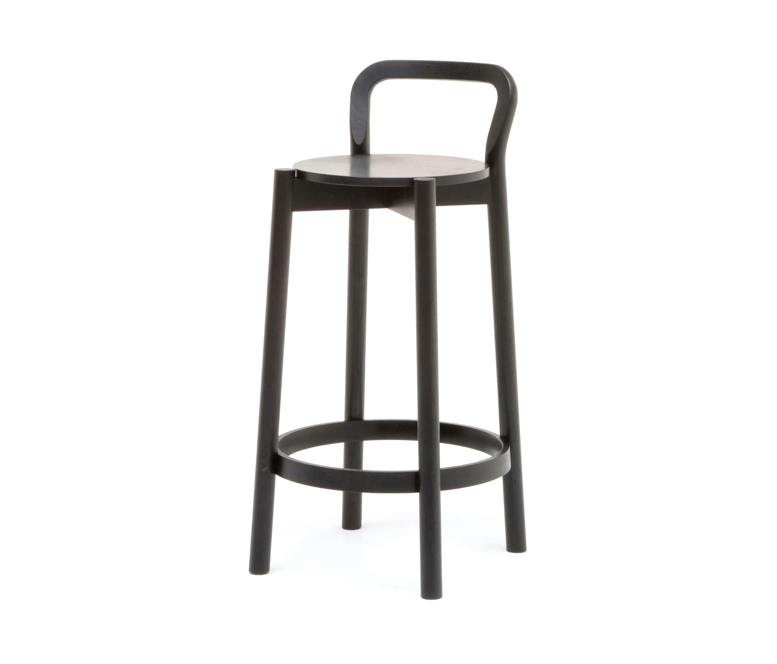 Karimoku New Standard - Castor Barstool with Backrest Low