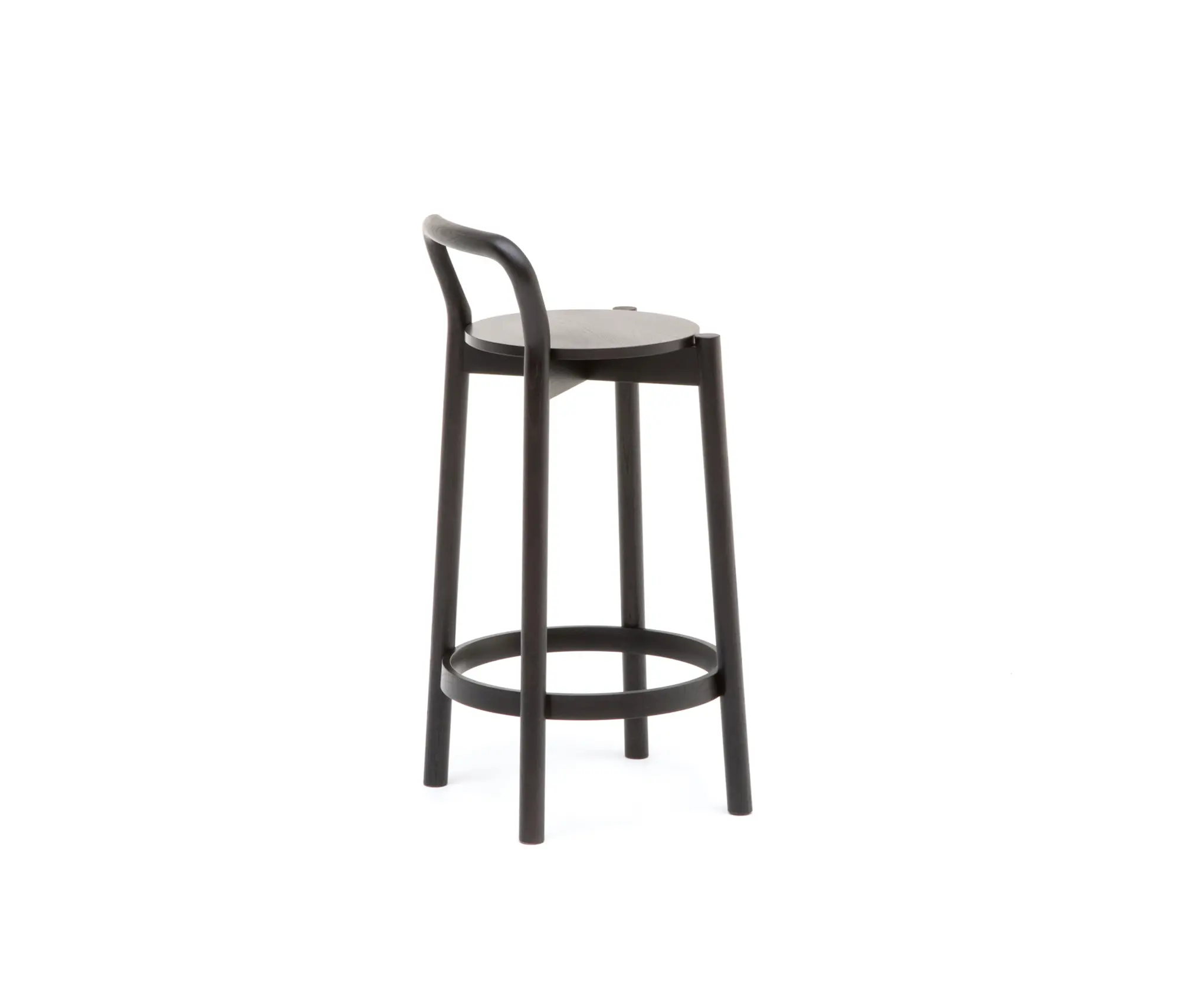 Karimoku New Standard - Castor Barstool with Backrest Low