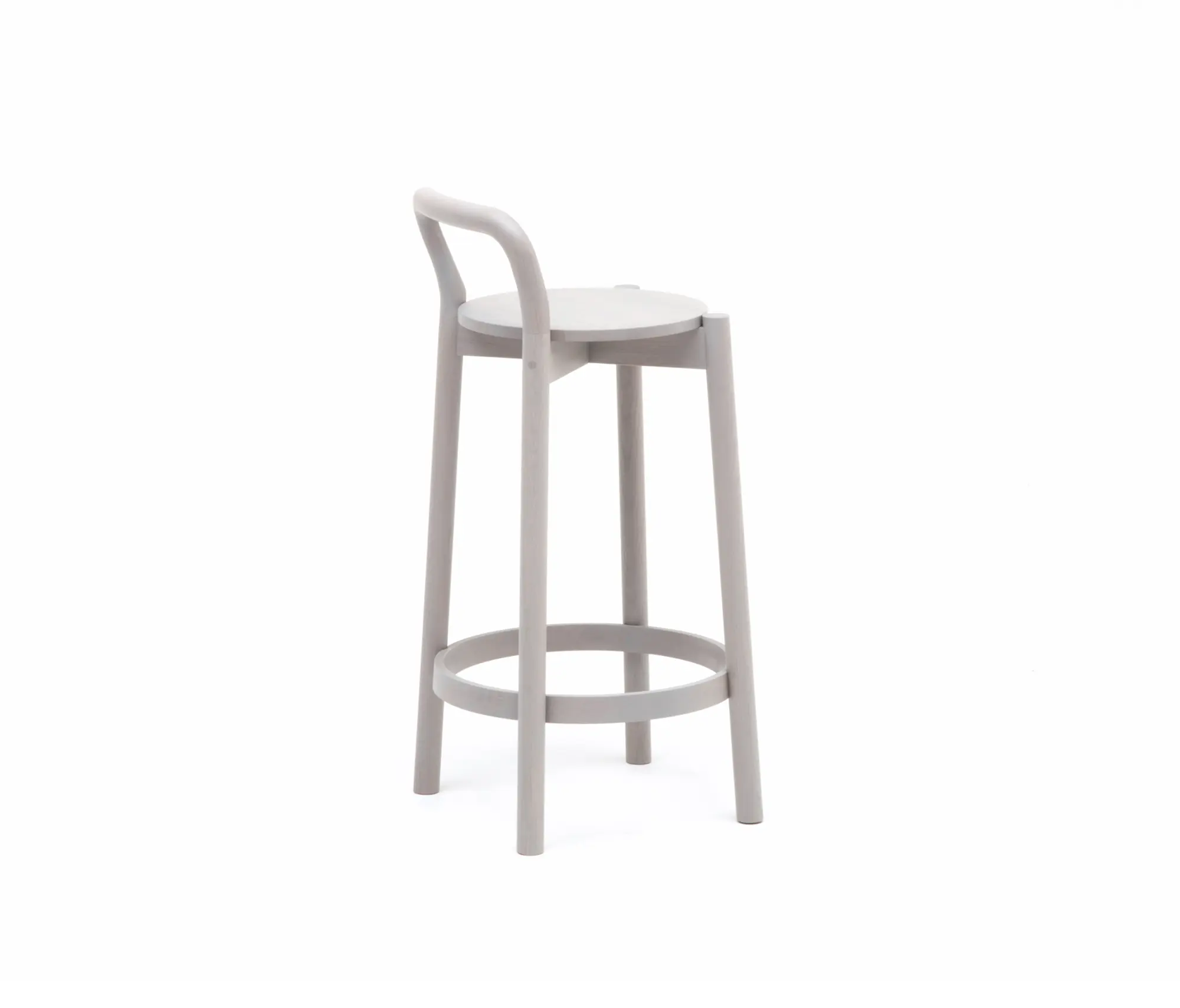 Karimoku New Standard - Castor Barstool with Backrest Low