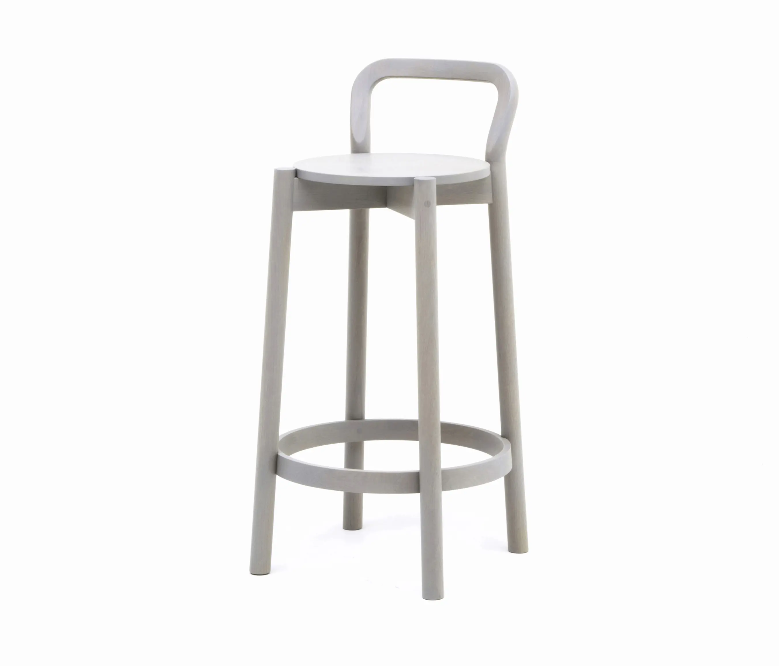 Karimoku New Standard - Castor Barstool with Backrest Low