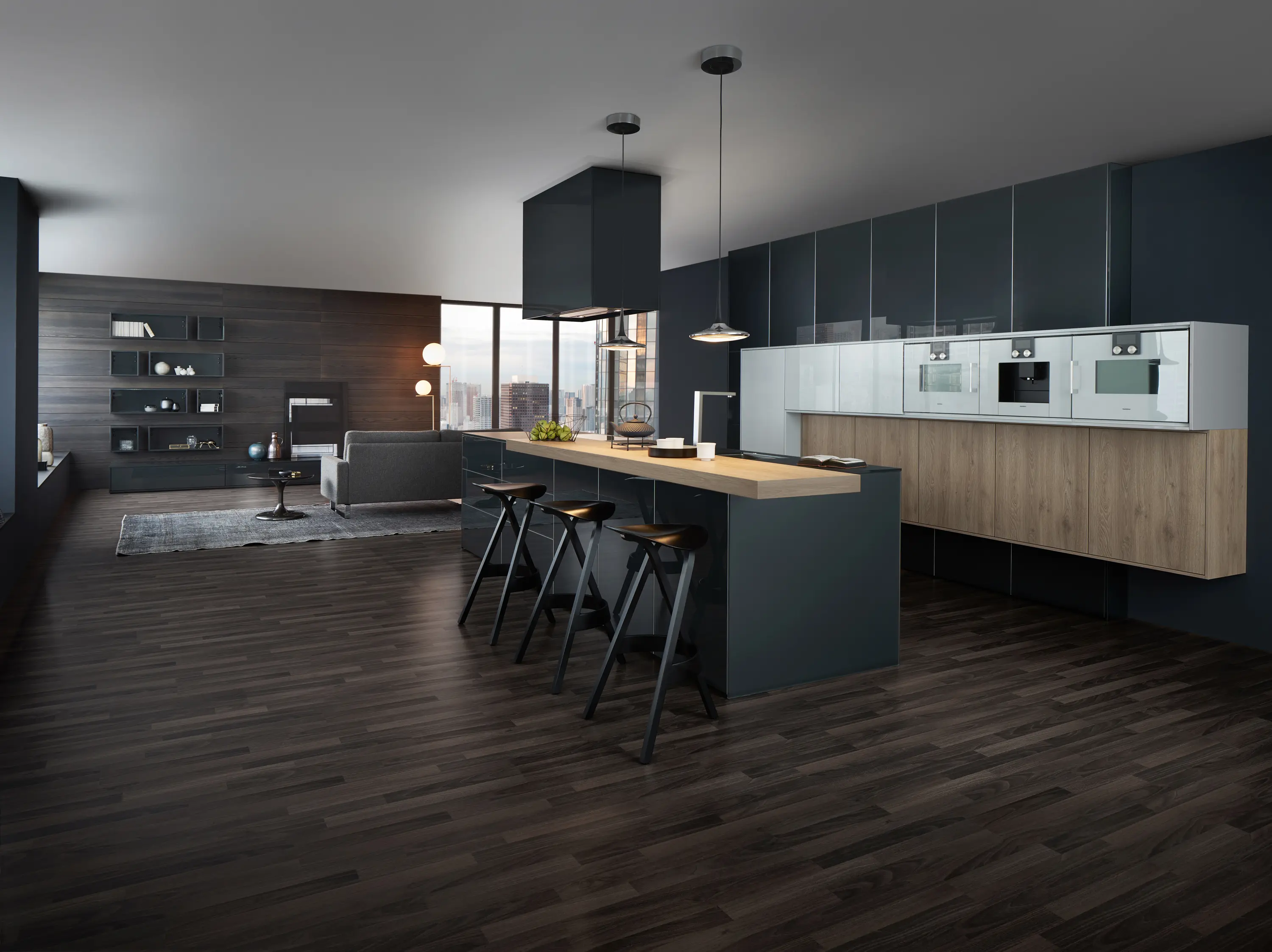 Leicht Küchen AG - Synthia | IOS | Largo-LG fitted kitchen with an island