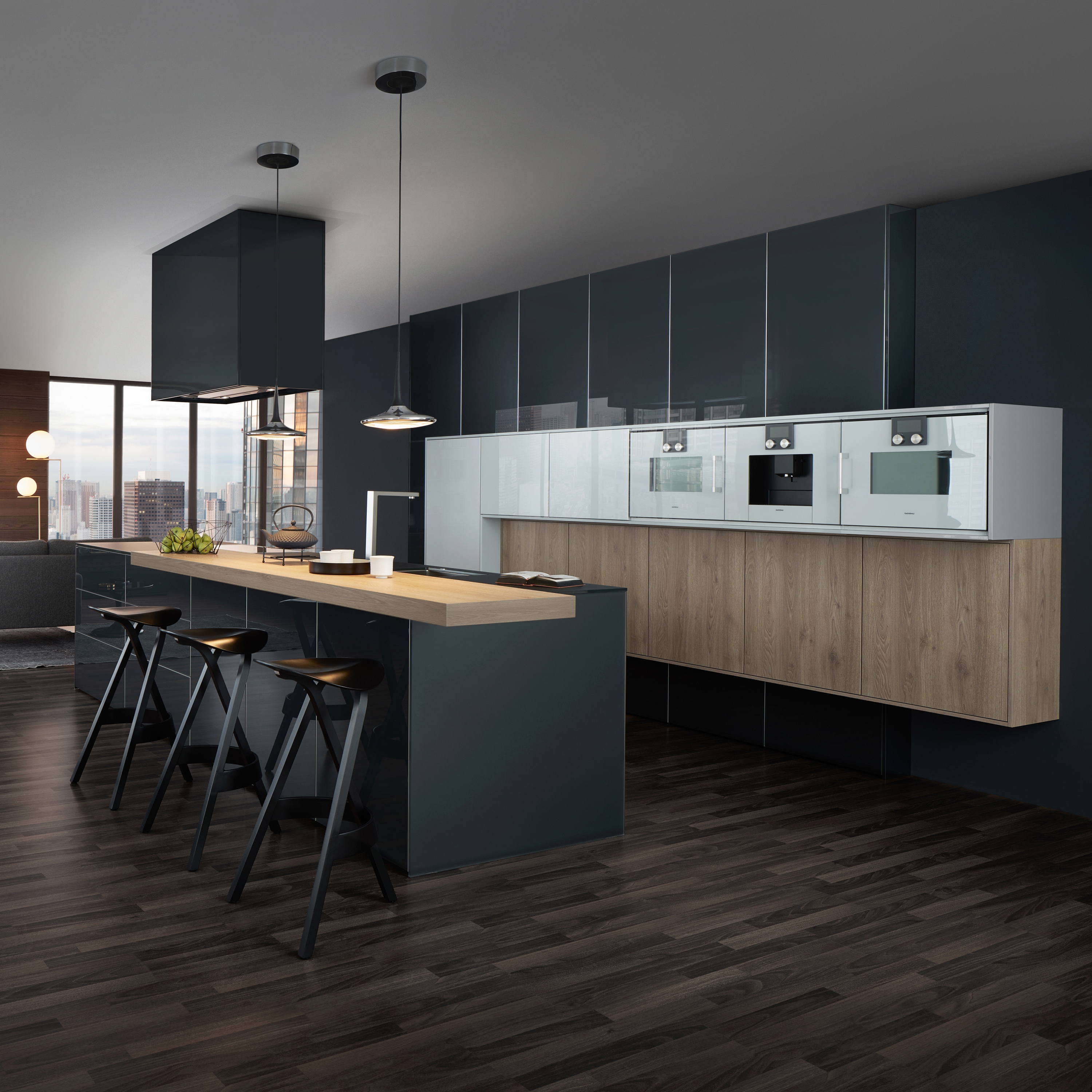 Produkt Synthia | IOS | Largo-LG fitted kitchen with an island des Herstellers Leicht Küchen AG anzeigen