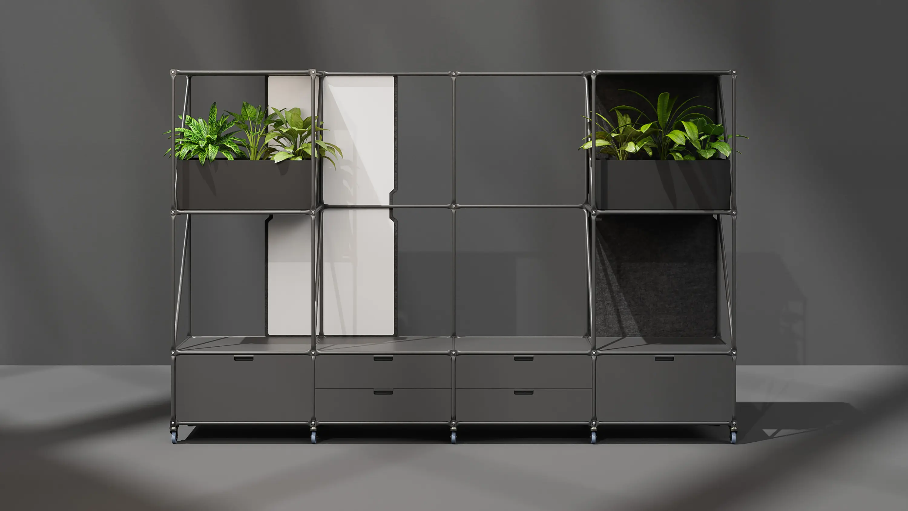 System 180 - Room divider in GraphiteLine