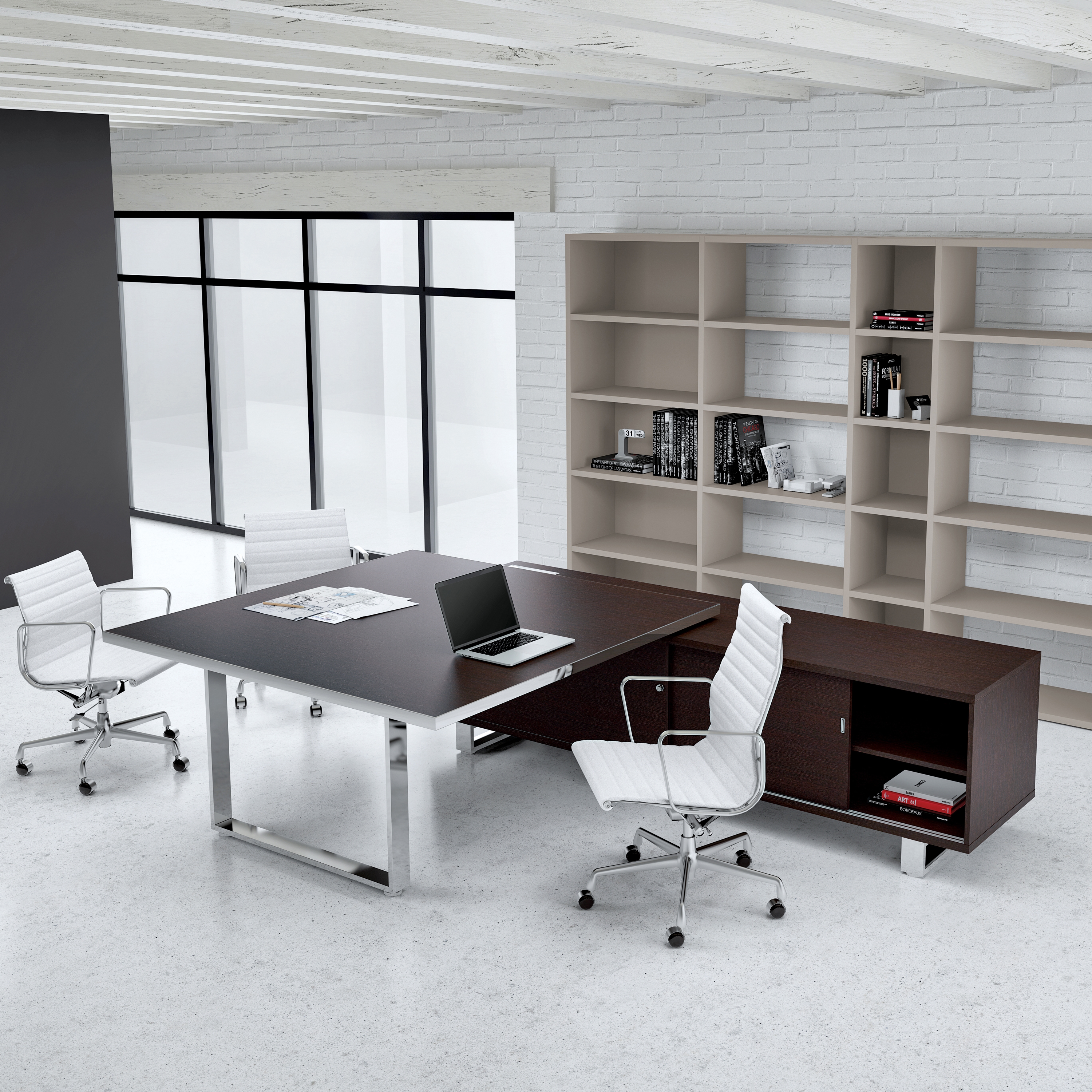 Produkt Archimede square desk with service unit des Herstellers ALEA anzeigen