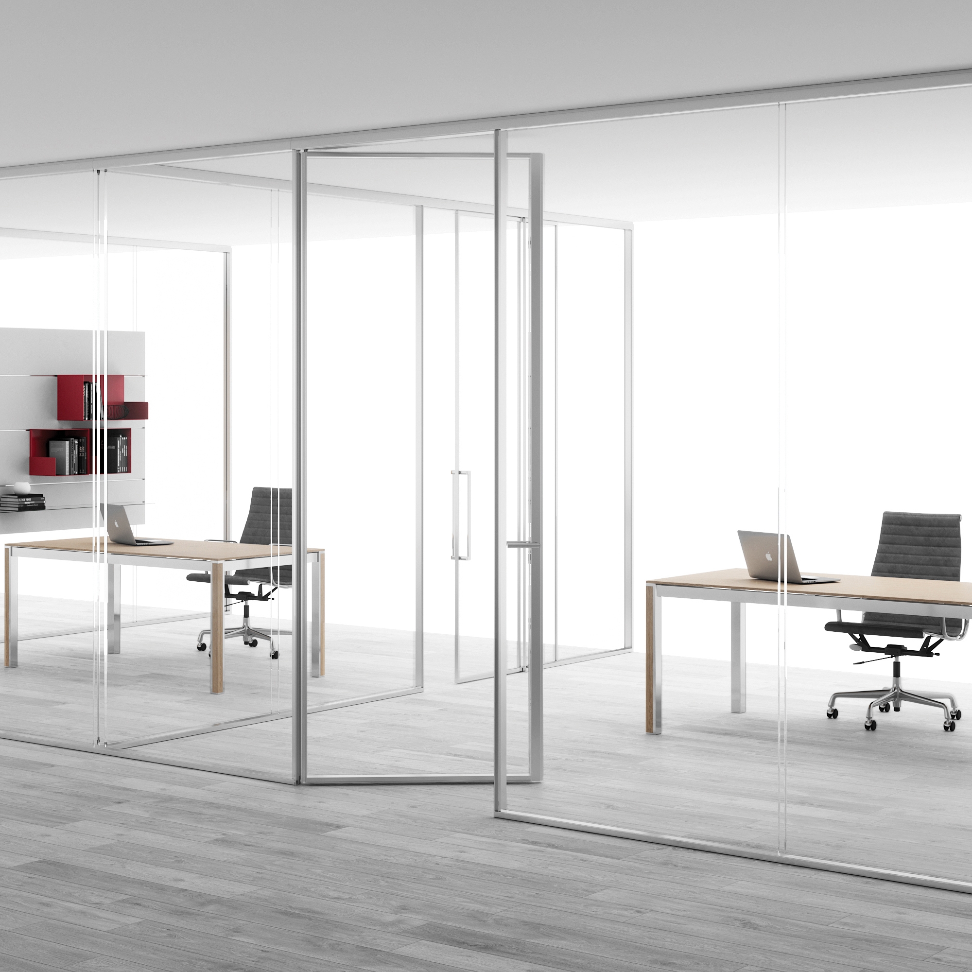 Produkt A65 Glass wall partition with hinged door des Herstellers ALEA anzeigen
