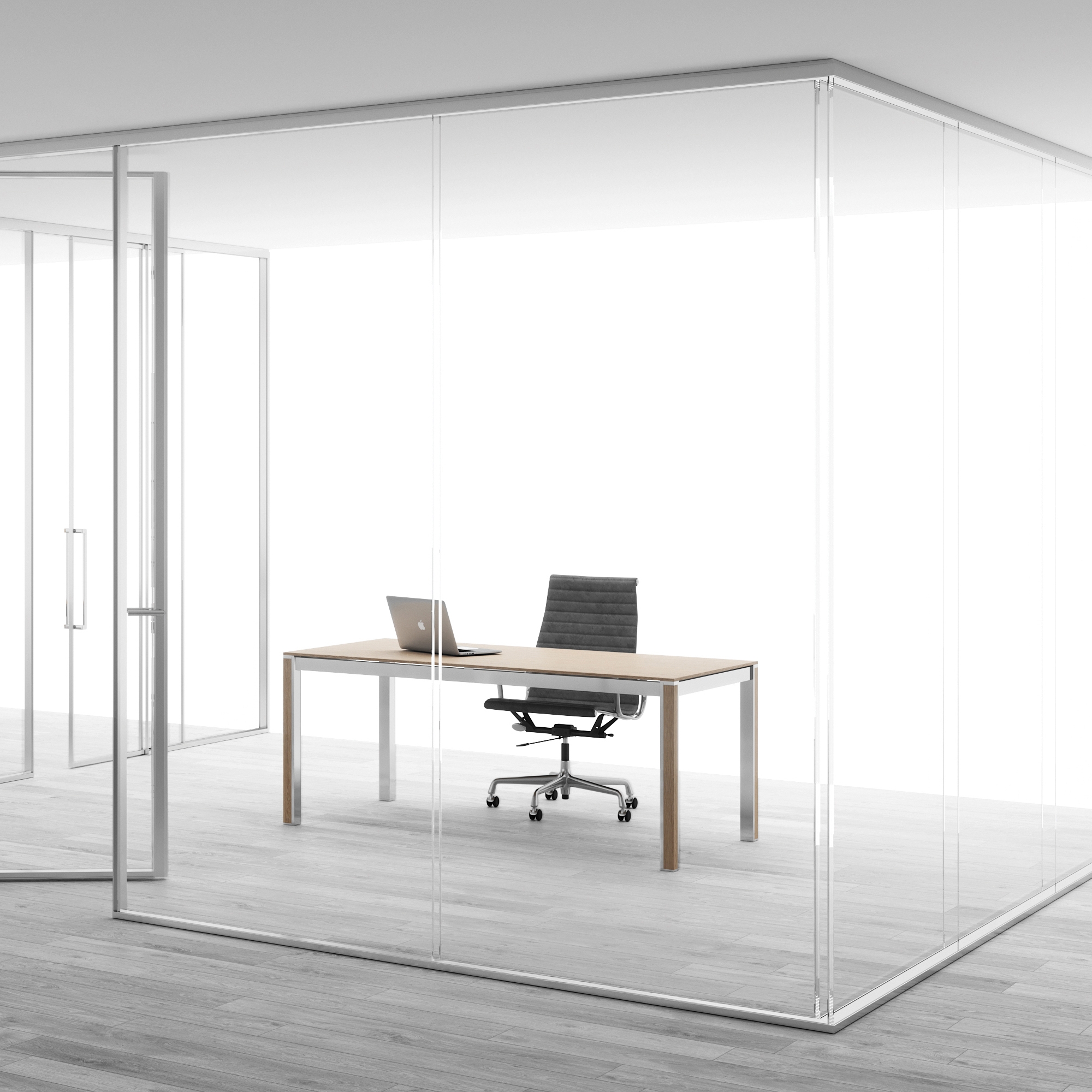 Produkt A65 Glass wall partition with hinged door des Herstellers ALEA anzeigen