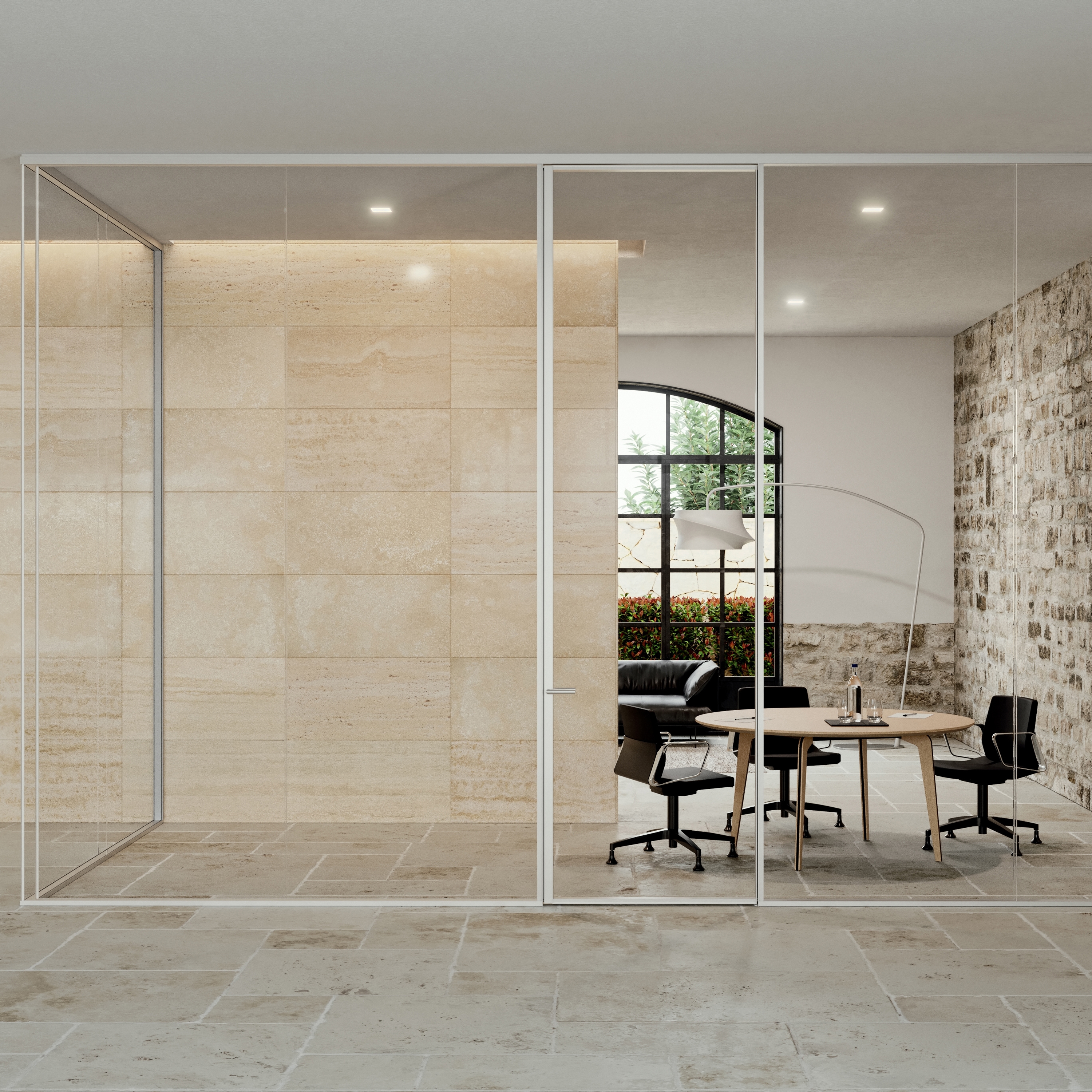 Produkt A65 Glass wall partition with hinged door des Herstellers ALEA anzeigen