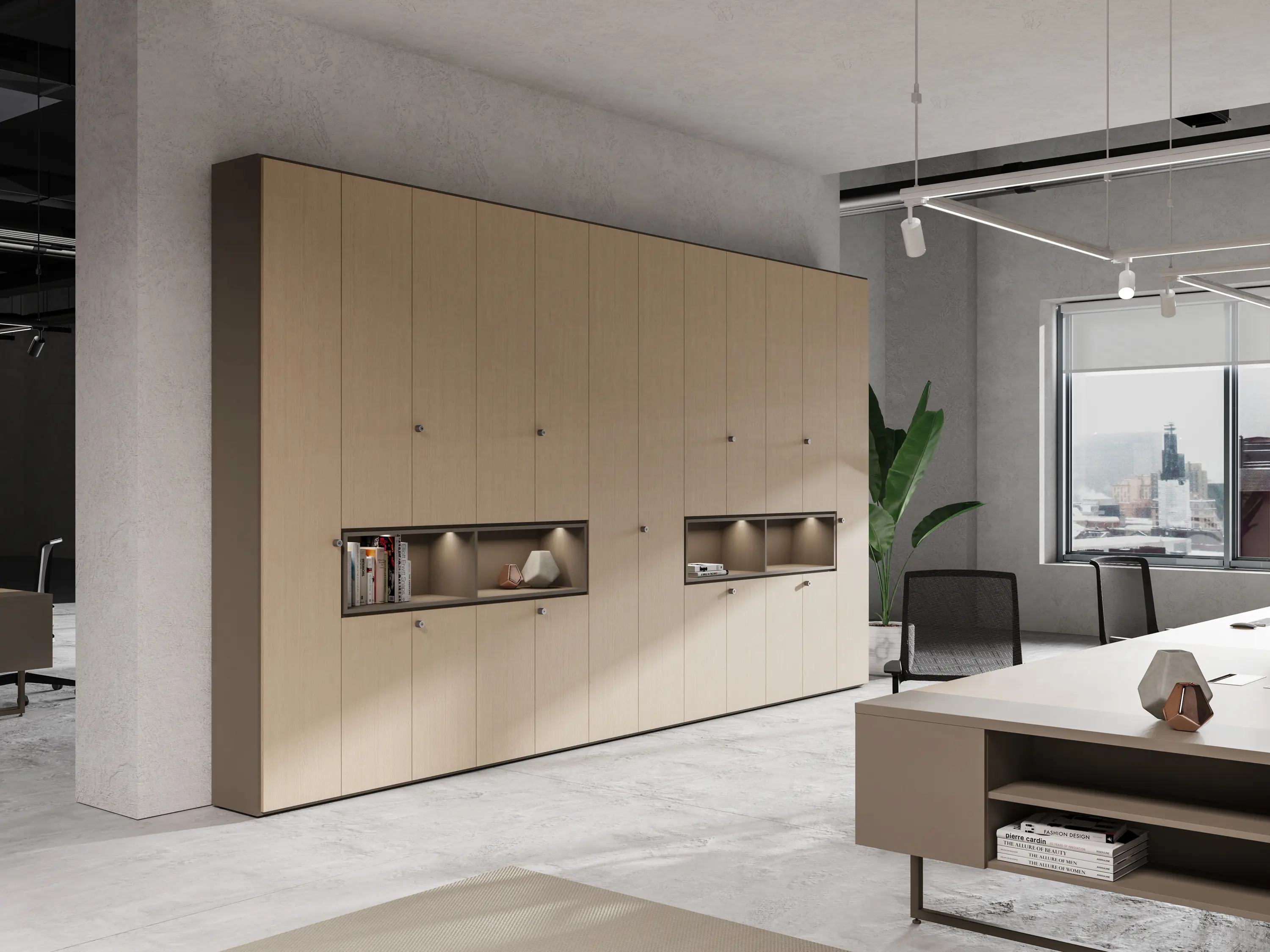 ALEA - Quattro wall storage with display nieches