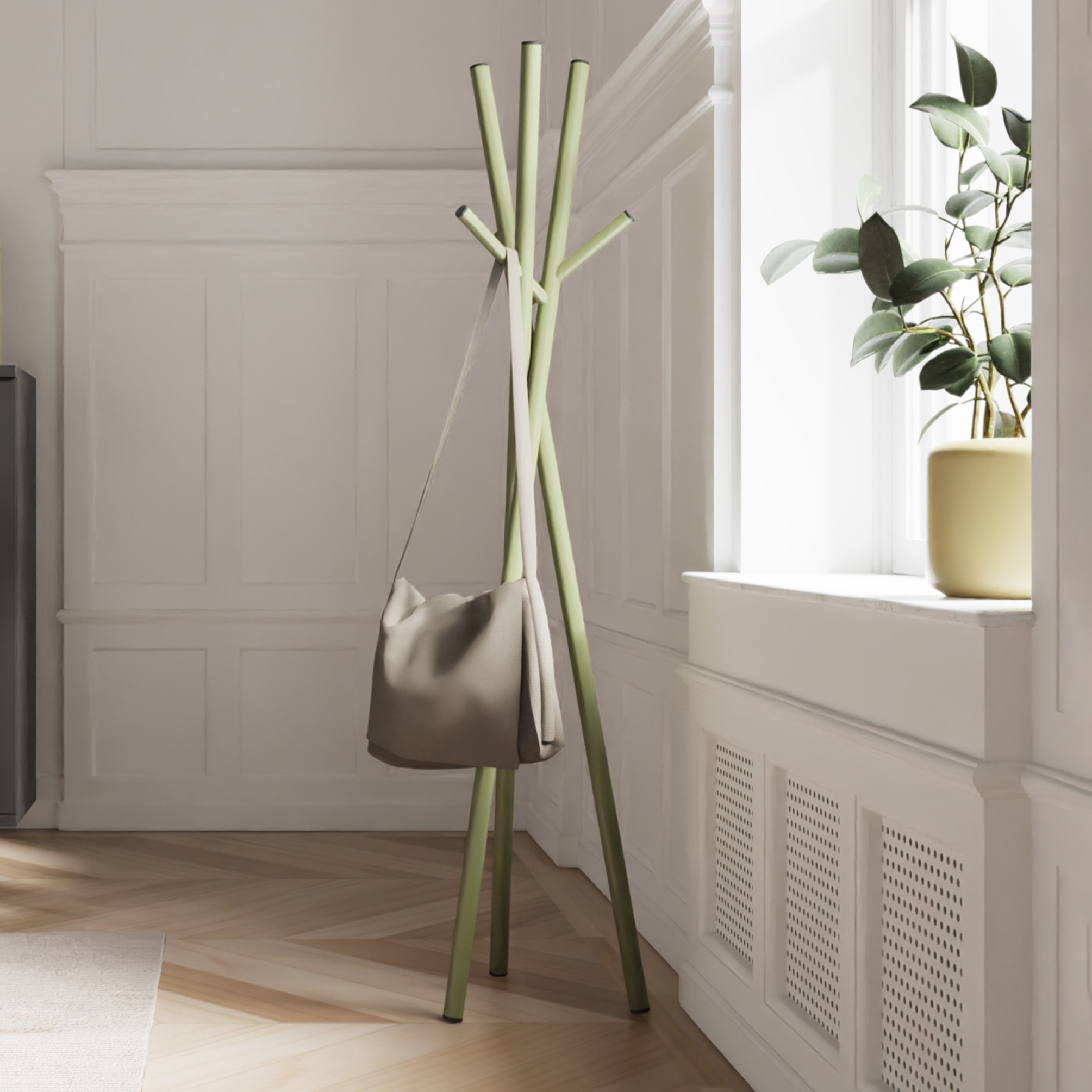 Bamboo coat rack