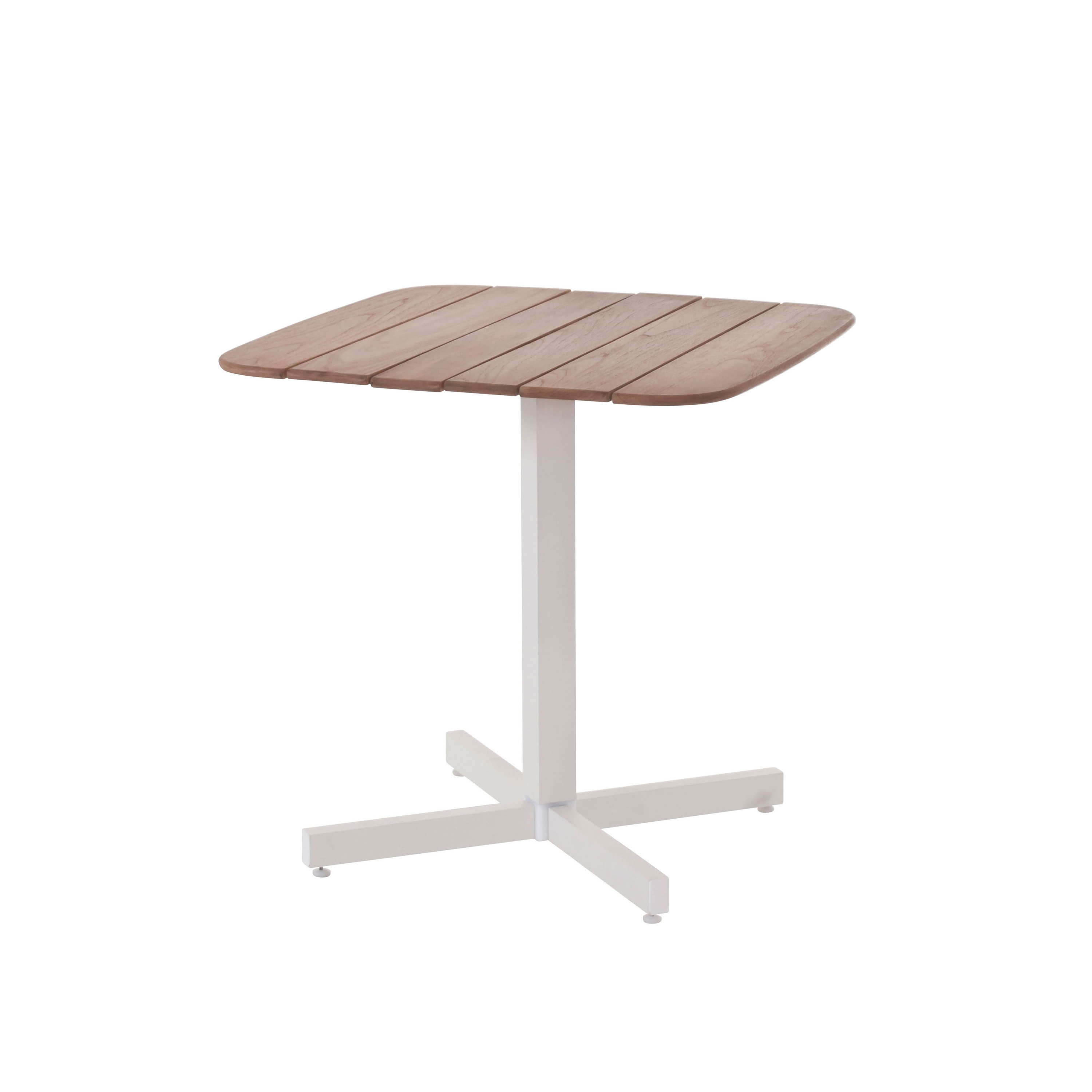 Shine 2/4 seats teak top square table | 254+257