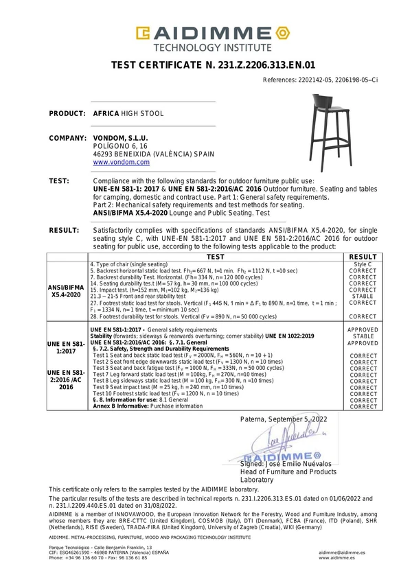 Preview image for the file www.vondom.com_imagenes_certificados_65029_UNE EN 581-1-2_AFRICA-BARSTOOL_EN