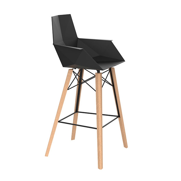 Display product Faz wood bar stool with arms from manufacturer Vondom