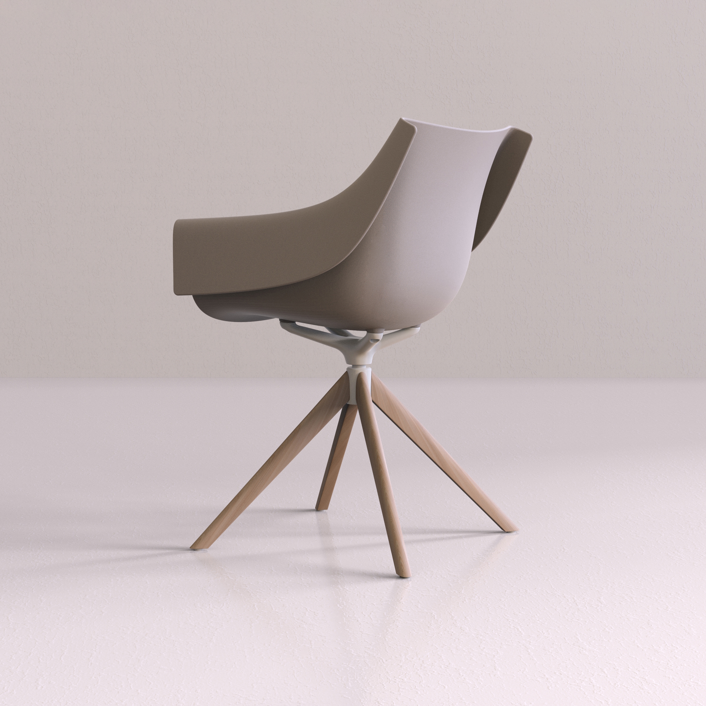 Manta Wooden Swivel Armchair