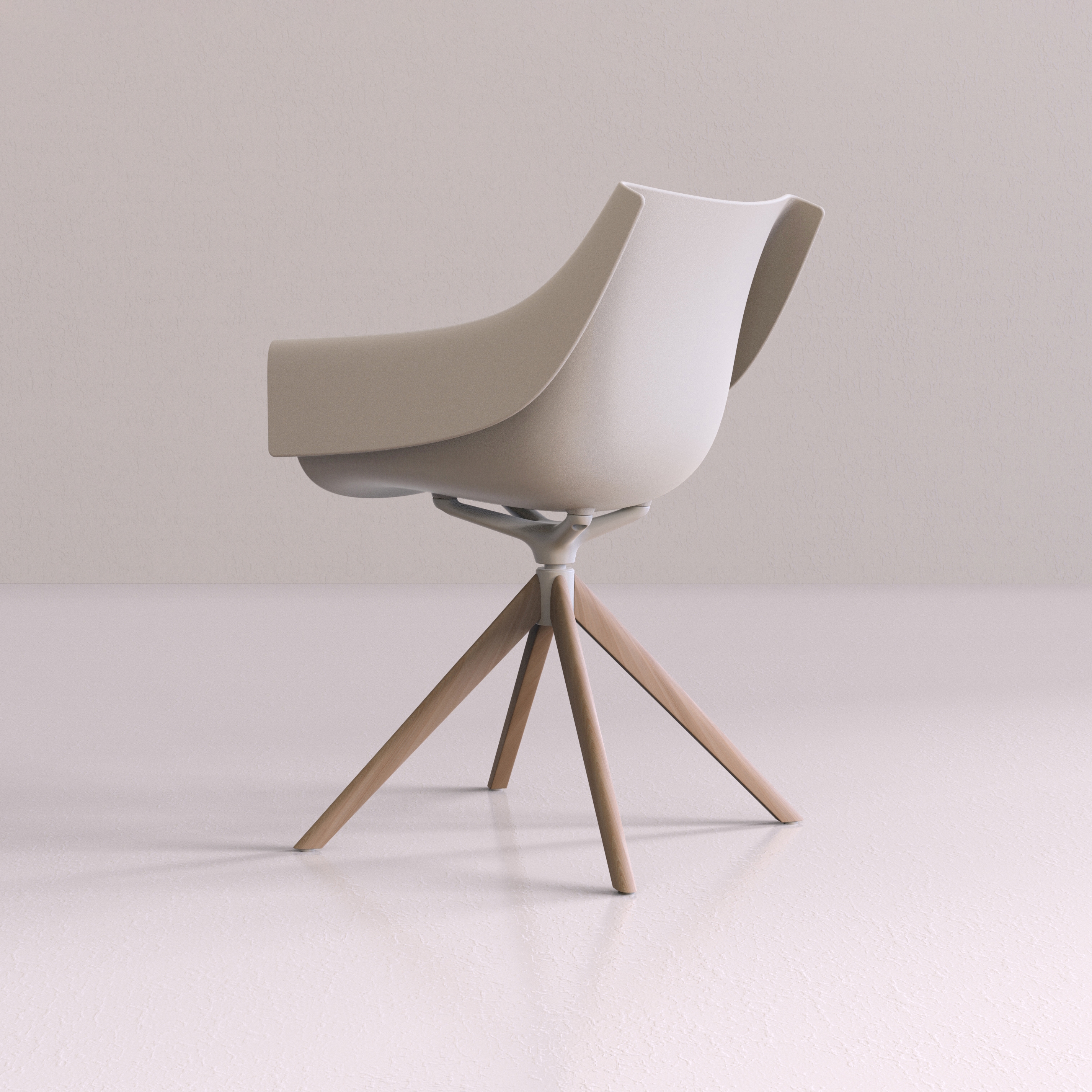 Manta Wooden Swivel Armchair