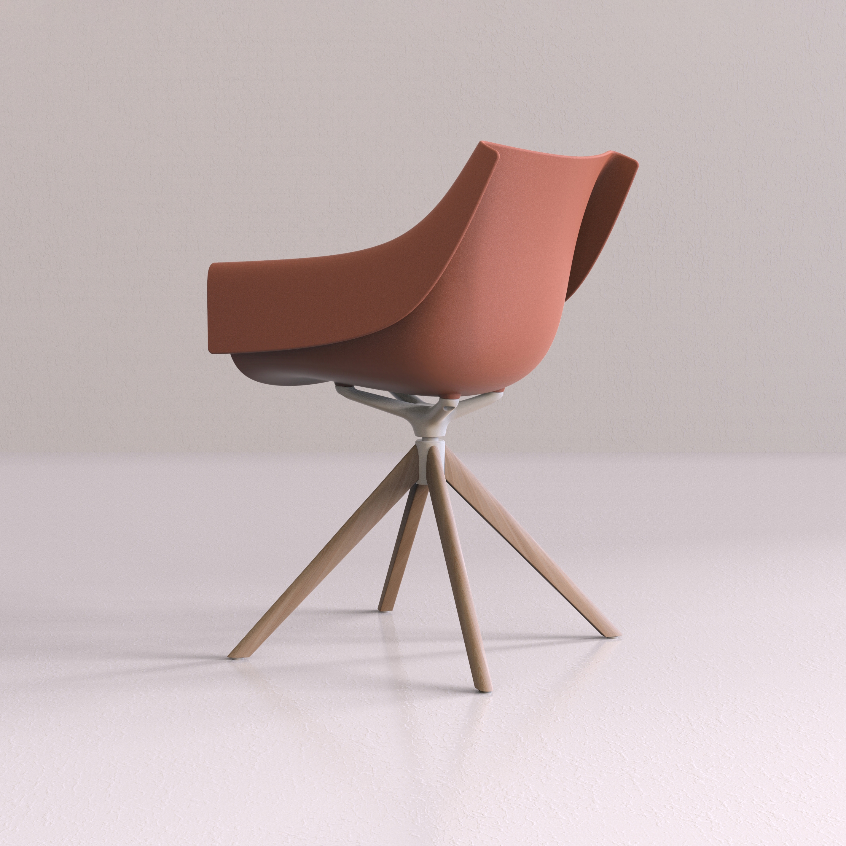 Manta Wooden Swivel Armchair