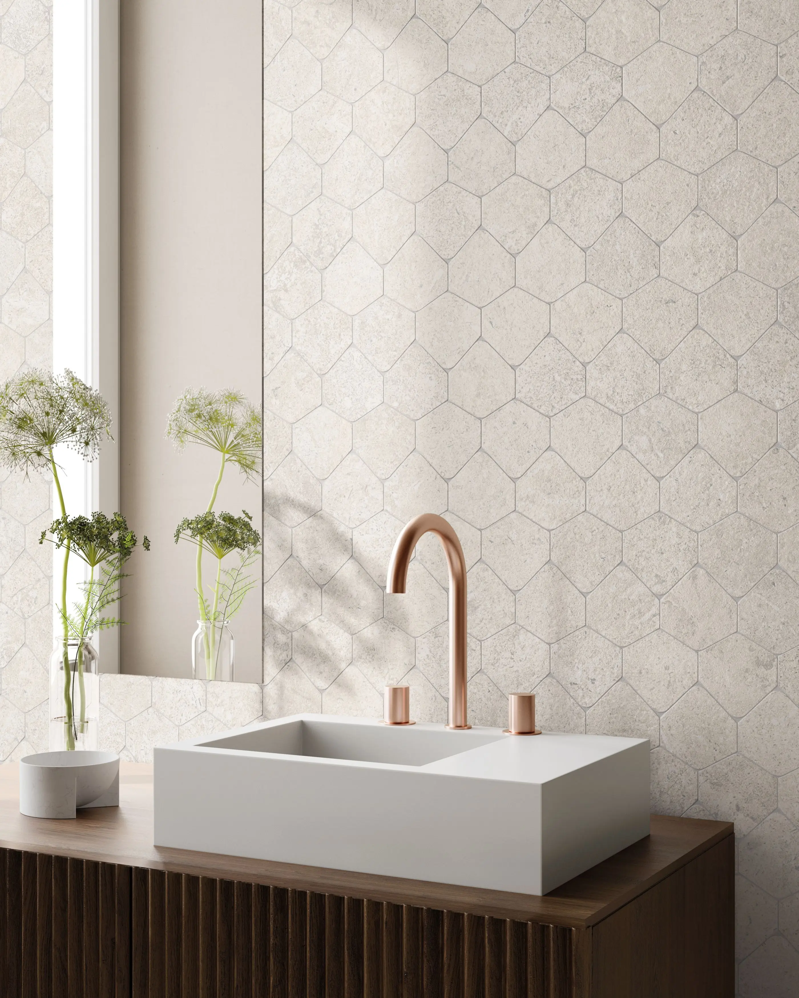 Ceramiche Supergres - Kalkarea White Mosaico Shape
