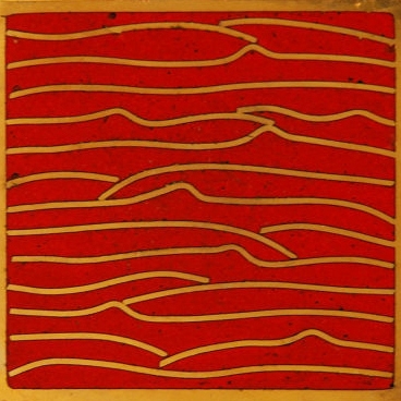Pleats gold red 5x5