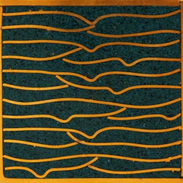 Pleats gold teal 5x5