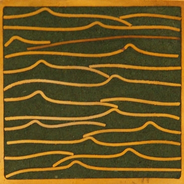 Pleats gold green 5x5