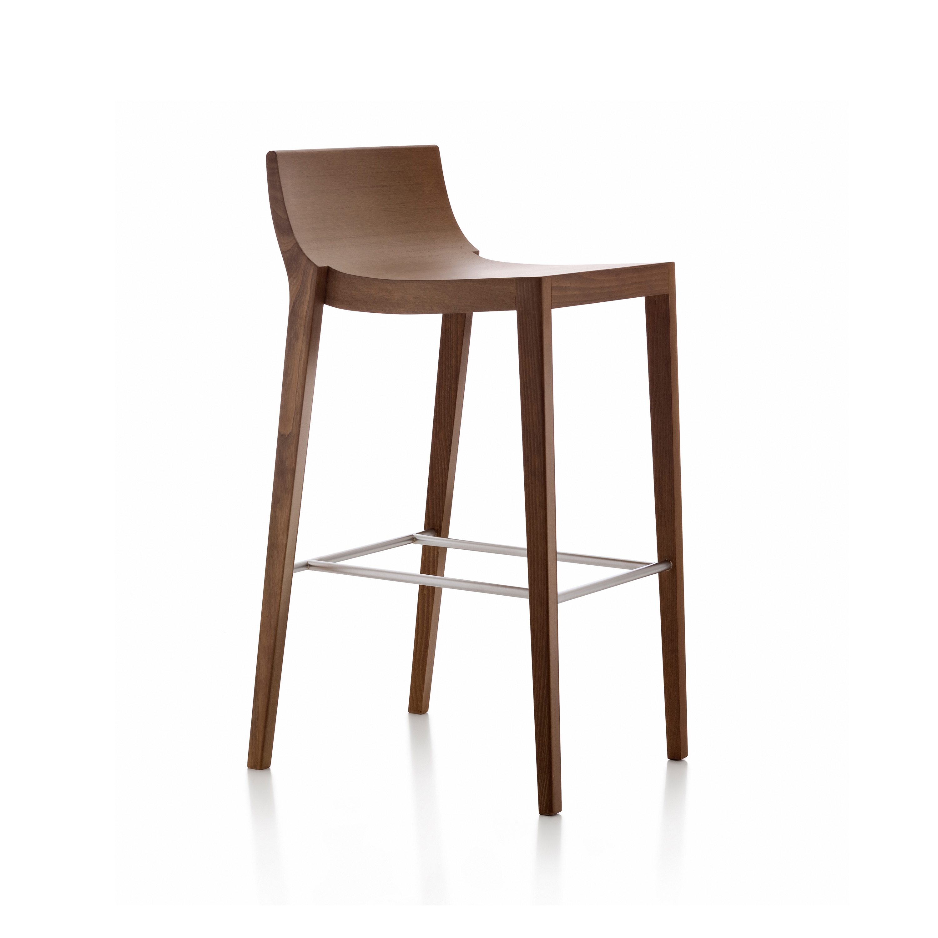 Display product Moka | MTK331 barstool with footrest in solid wood from manufacturer Fornasarig
