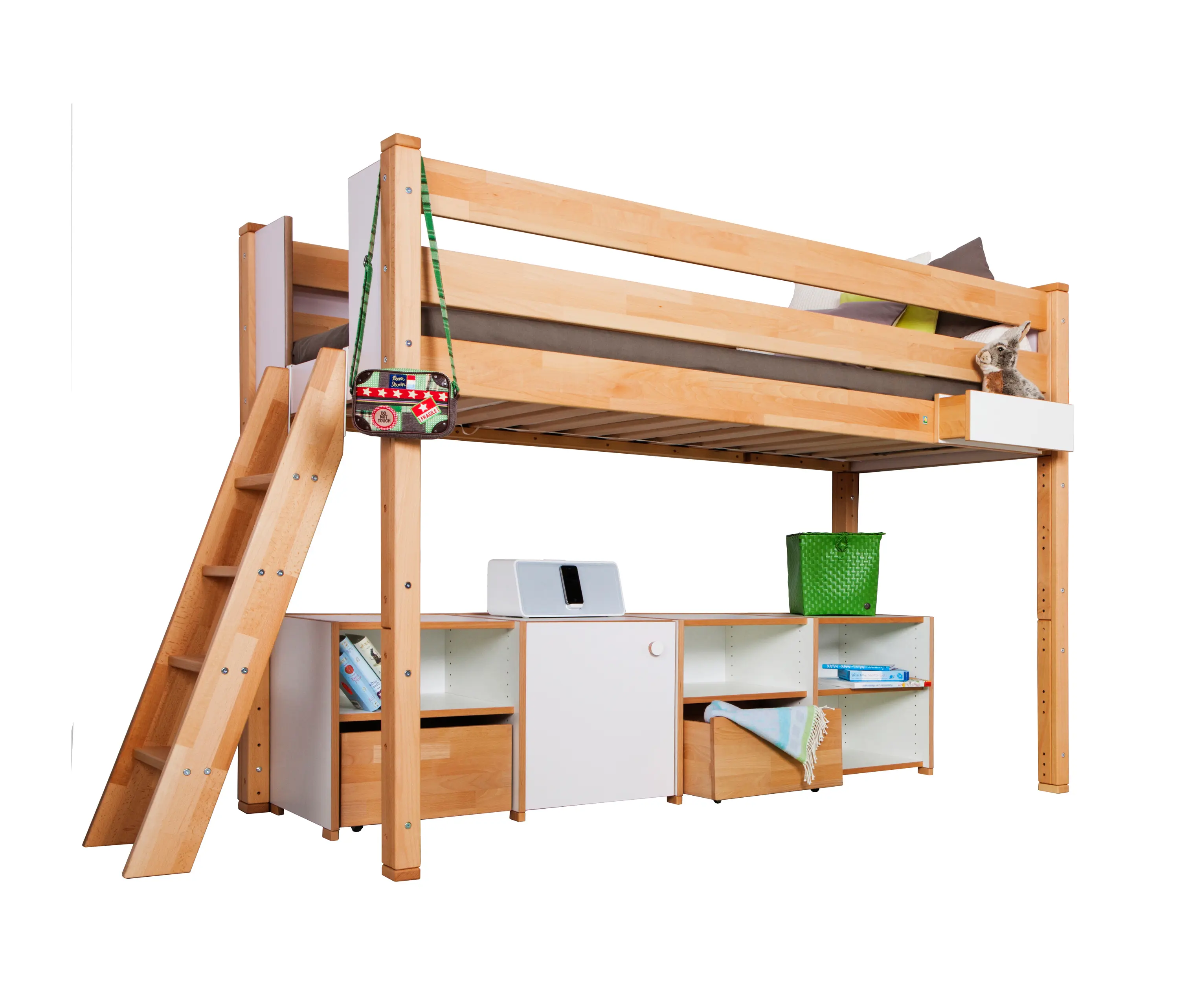 De Breuyn - medium Loft bed with shelves